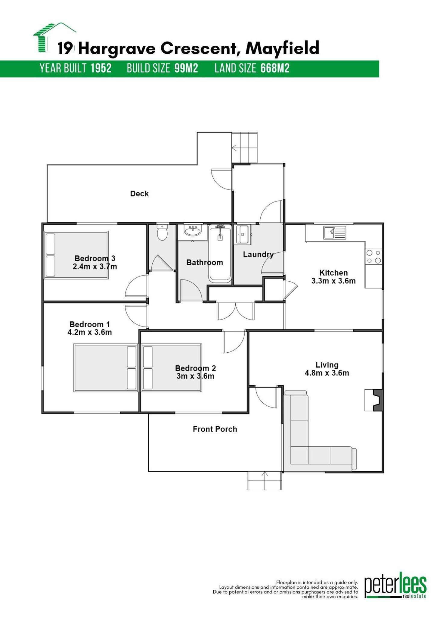 Floorplan of Homely house listing, 19 Hargrave Crescent, Mayfield TAS 7248