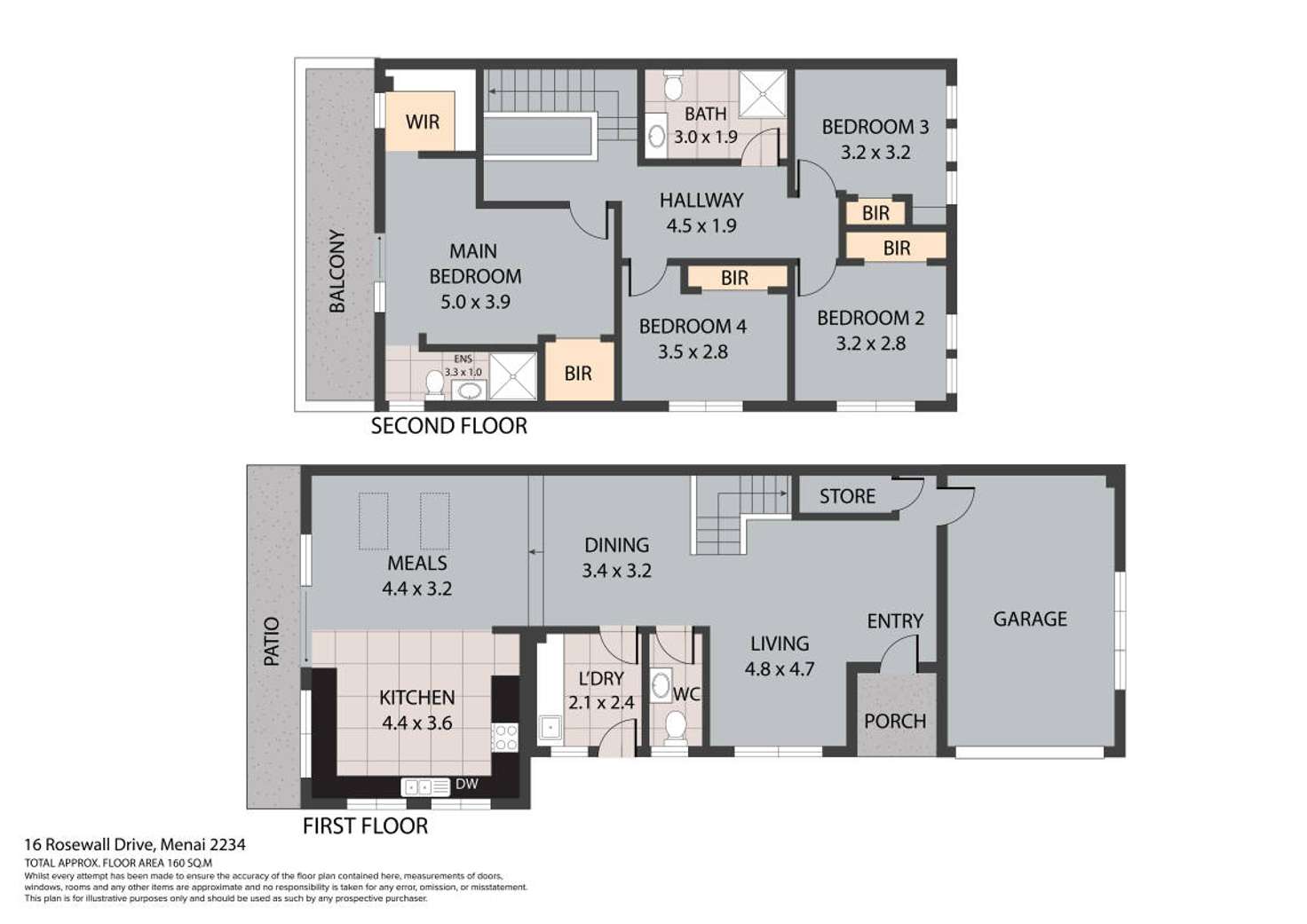 Floorplan of Homely semiDetached listing, 16B Rosewall Drive, Menai NSW 2234