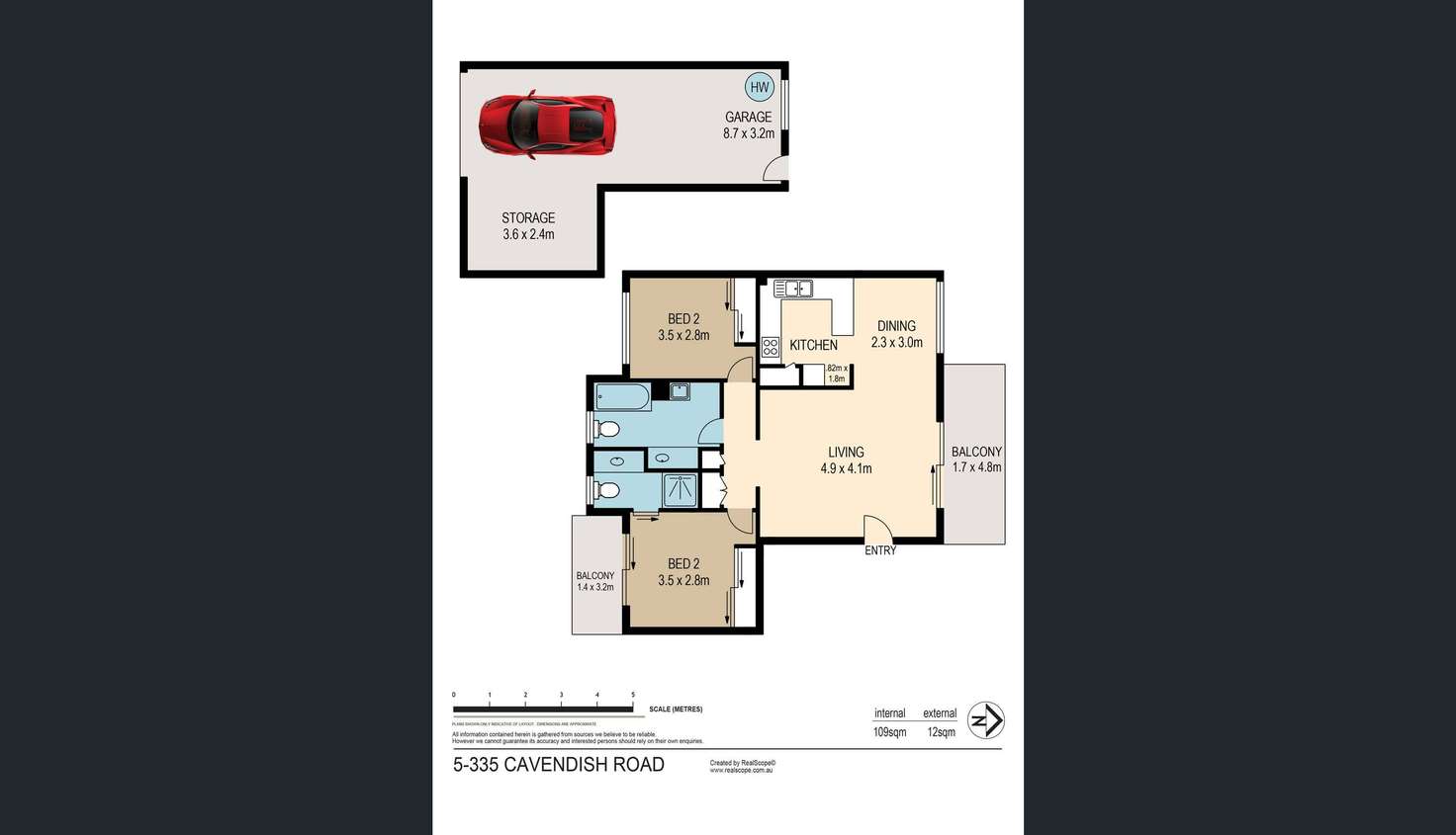 Floorplan of Homely apartment listing, 5/335 Cavendish Road, Coorparoo QLD 4151