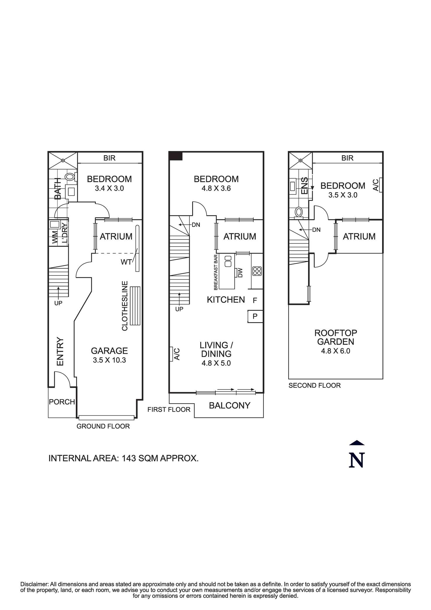 Floorplan of Homely townhouse listing, 45 Amelia Street, Brunswick VIC 3056