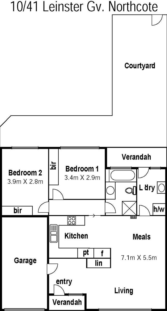 Floorplan of Homely townhouse listing, 10/41-43 Leinster Grove, Northcote VIC 3070