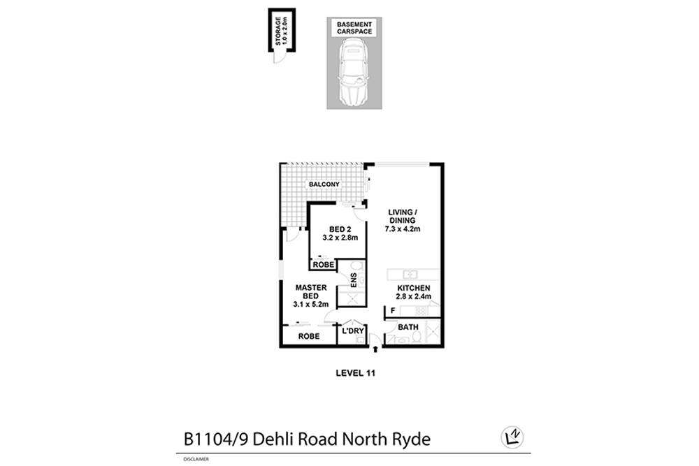 Floorplan of Homely apartment listing, 1104/9 Delhi Road, North Ryde NSW 2113