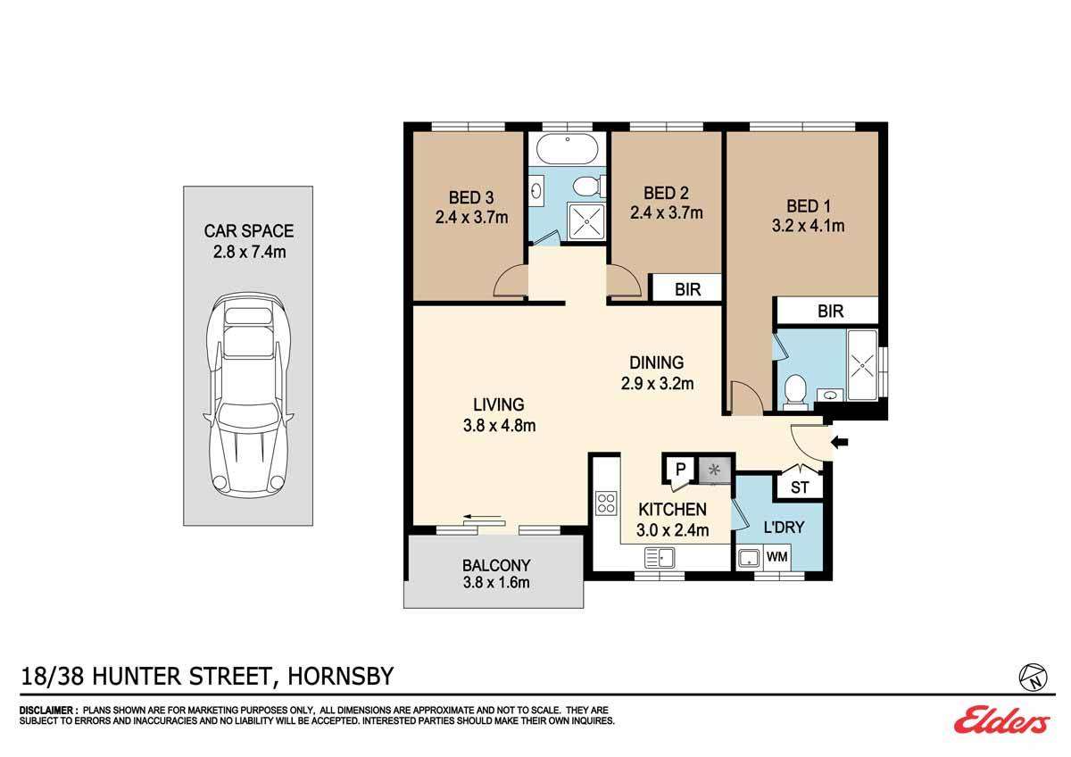 Floorplan of Homely apartment listing, 18/38-42 Hunter Street, Hornsby NSW 2077