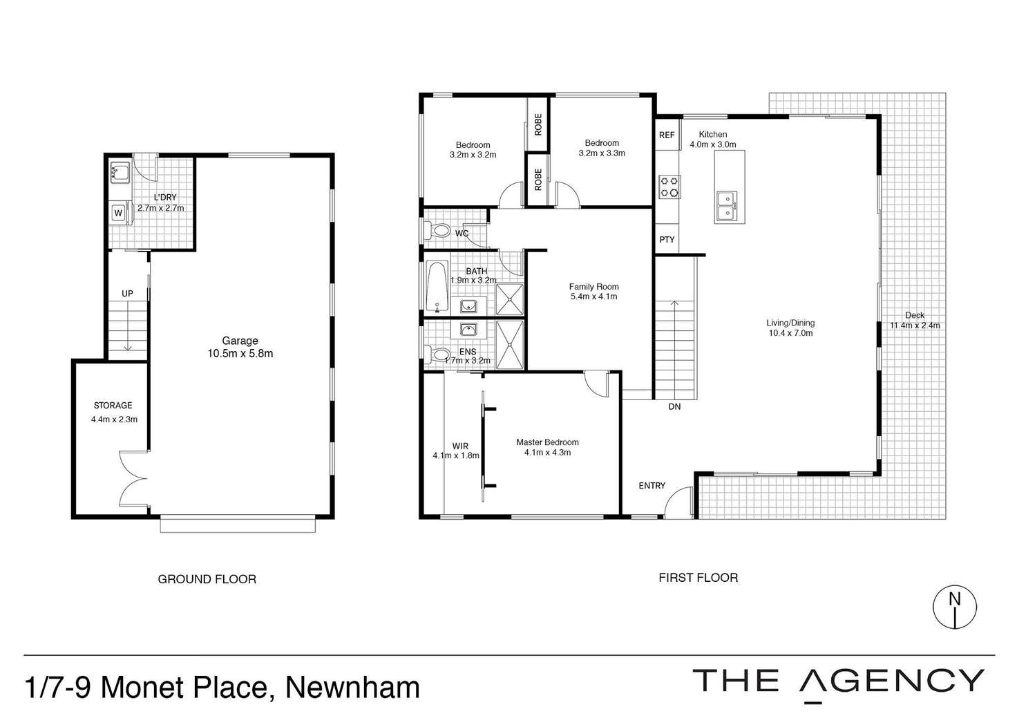 Floorplan of Homely unit listing, 1/7-9 Monet Place, Newnham TAS 7248