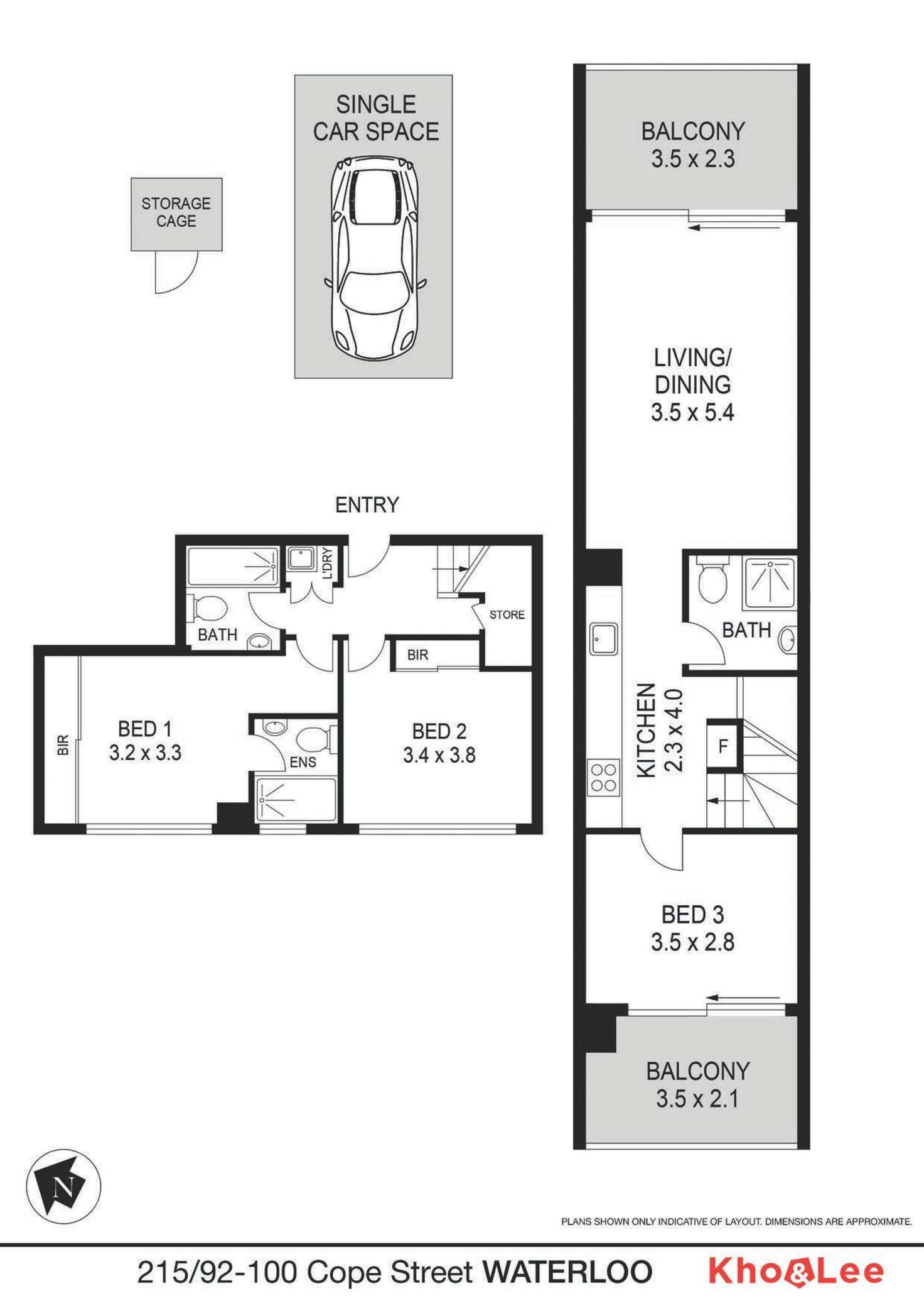 Floorplan of Homely apartment listing, 215/92-110 Cope Street, Waterloo NSW 2017