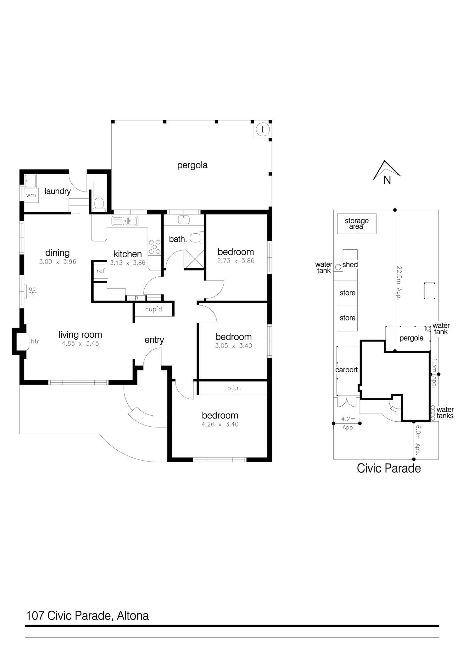Floorplan of Homely house listing, 107 Civic Parade, Altona VIC 3018