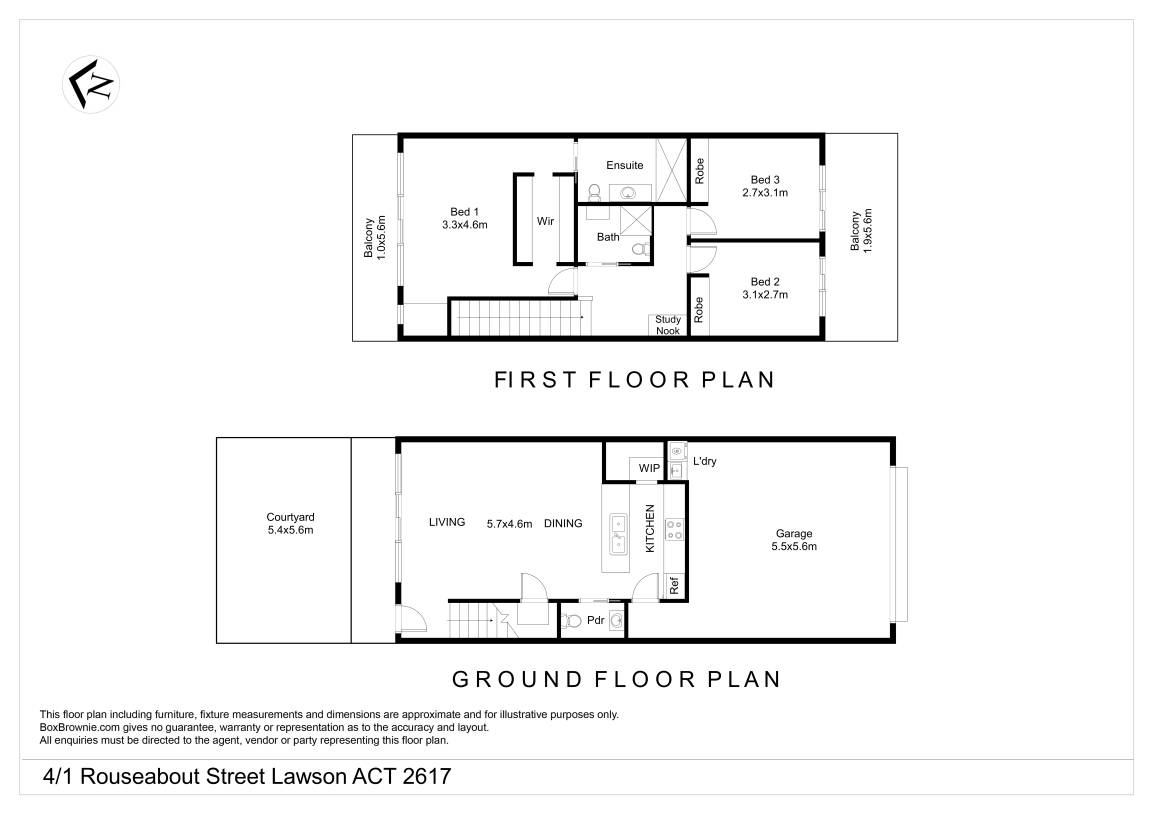Floorplan of Homely townhouse listing, 4/1 Rouseabout Street, Lawson ACT 2617