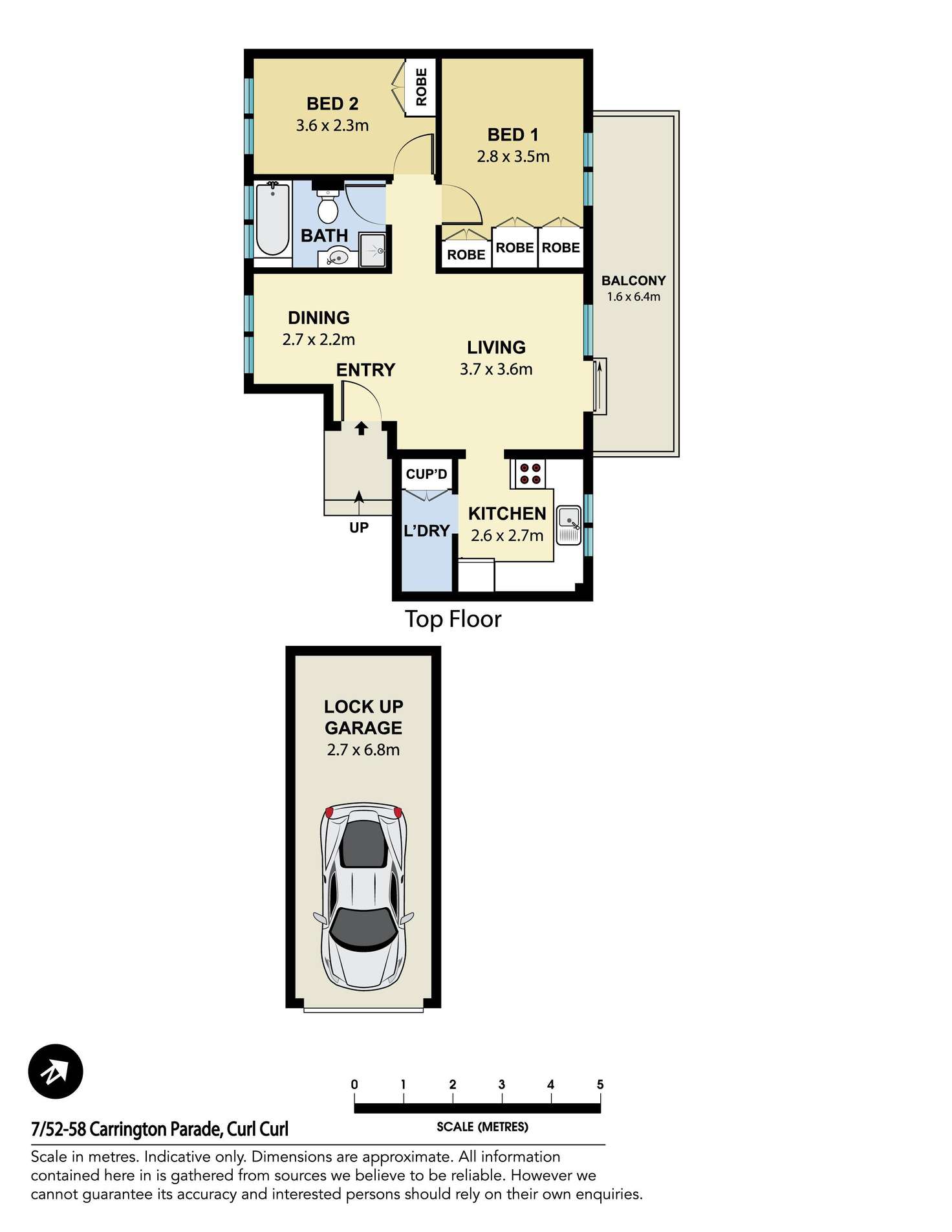 Floorplan of Homely apartment listing, 7/52-58 Carrington Parade, Curl Curl NSW 2096