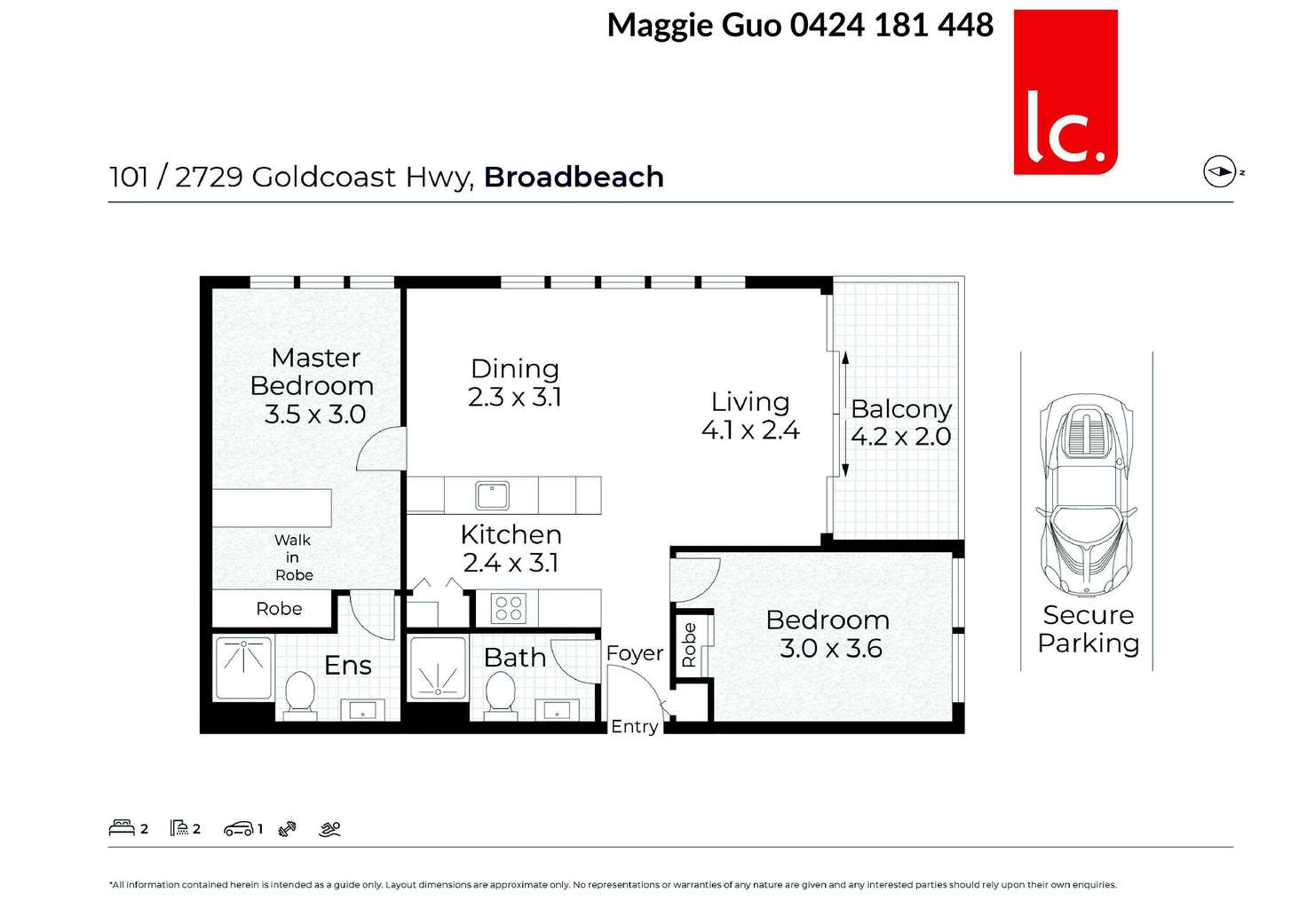 Floorplan of Homely apartment listing, 101/2729-2733 Gold Coast Highway, Broadbeach QLD 4218