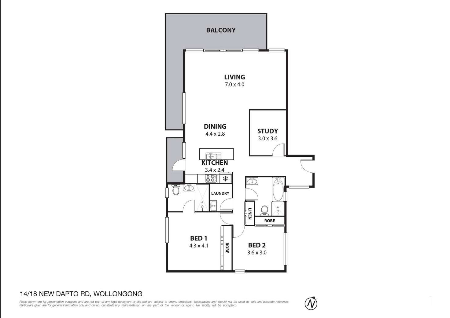Floorplan of Homely apartment listing, 14/18 New Dapto Road, Wollongong NSW 2500