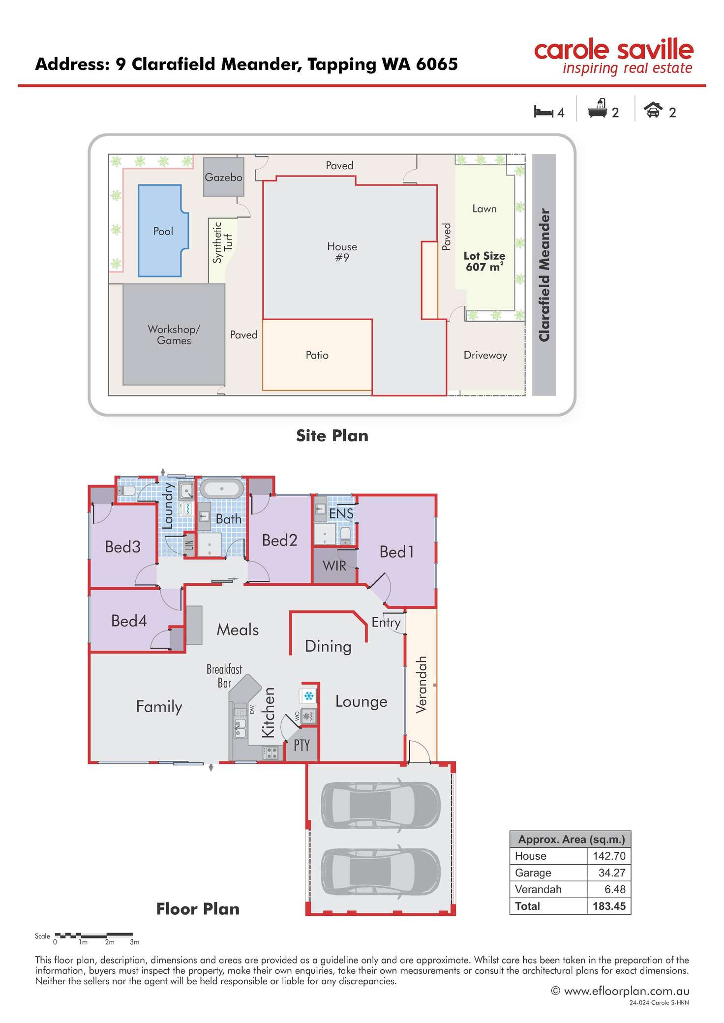Floorplan of Homely house listing, 9 Clarafield Meander, Tapping WA 6065