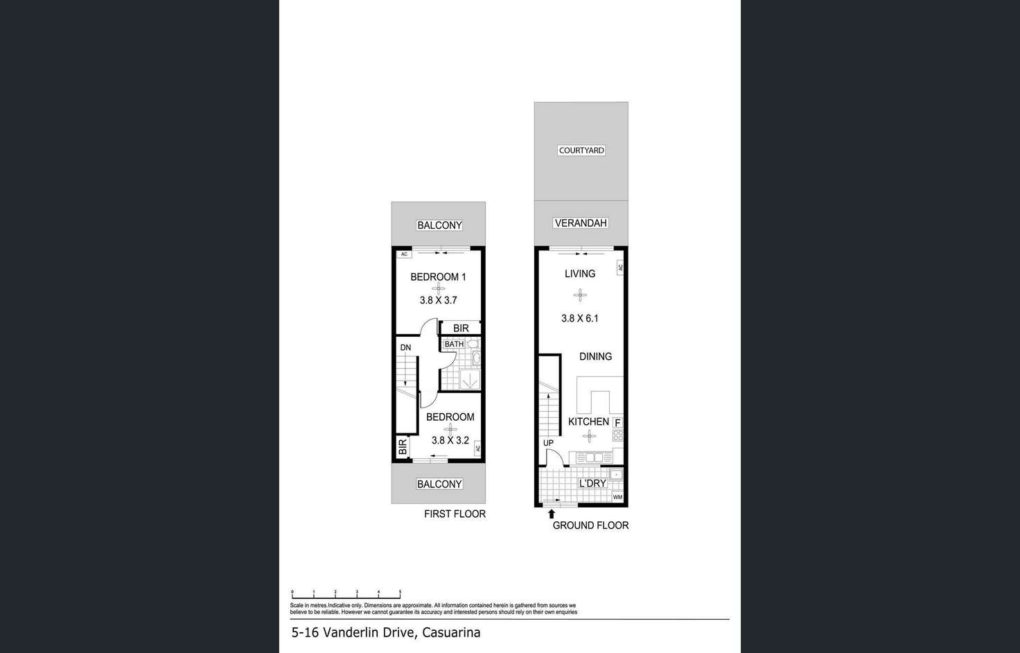 Floorplan of Homely townhouse listing, 5/16 Vanderlin Drive, Wagaman NT 810