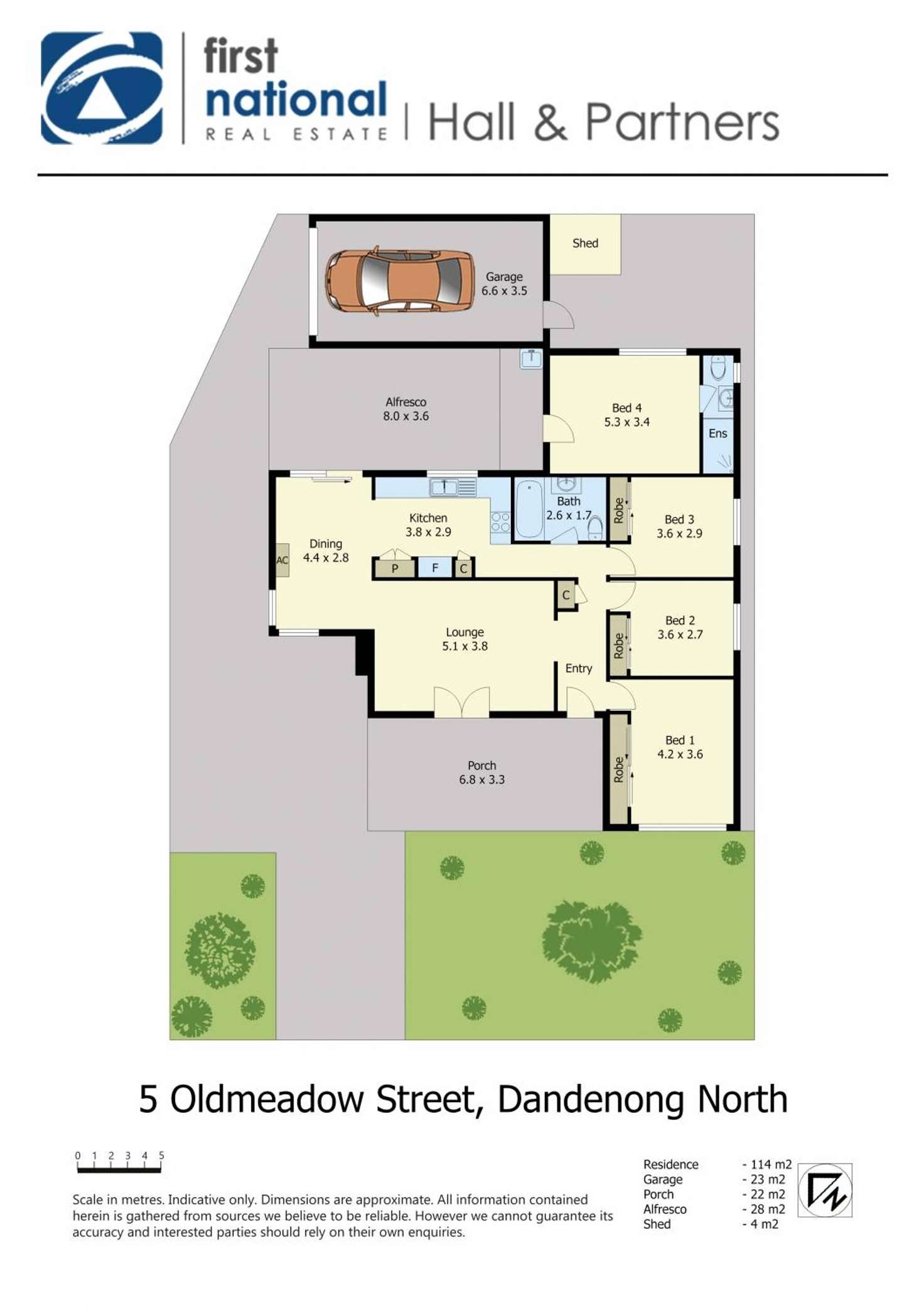 Floorplan of Homely house listing, 5 Oldmeadow Street, Dandenong North VIC 3175