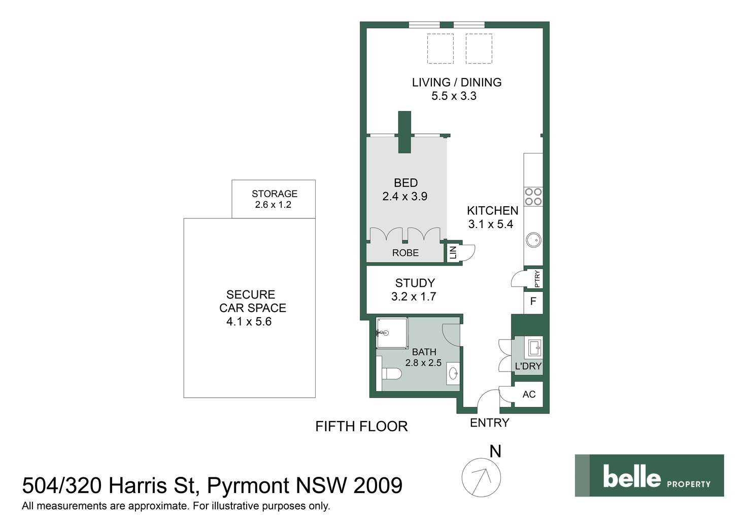 Floorplan of Homely apartment listing, 504/320 Harris Street, Pyrmont NSW 2009