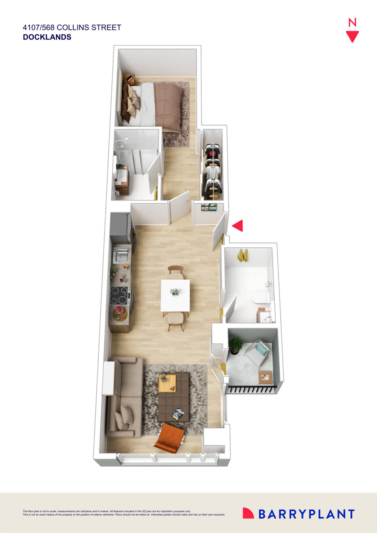 Floorplan of Homely apartment listing, 4107/568 Collins Street, Melbourne VIC 3000