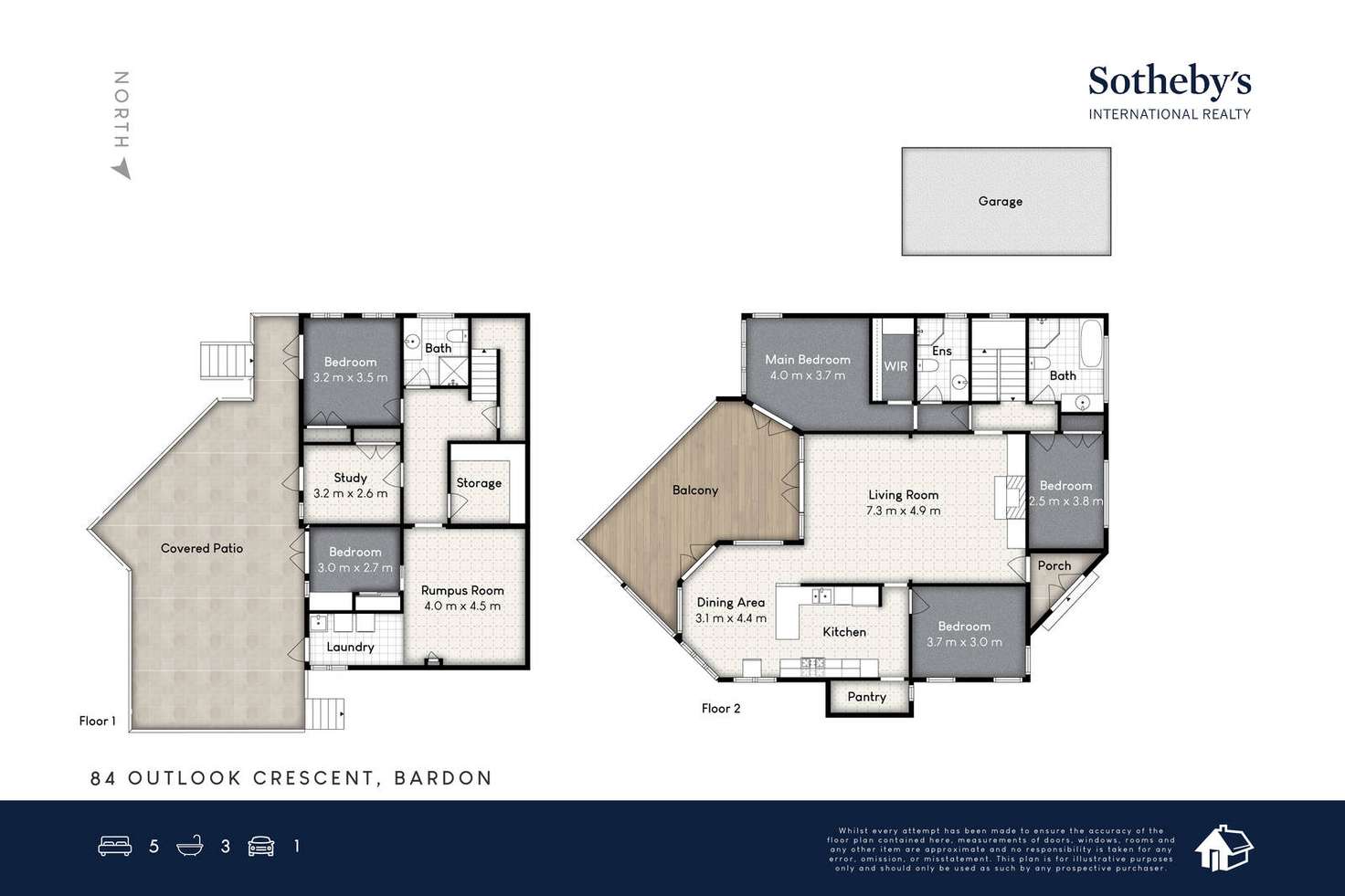 Floorplan of Homely house listing, 84 Outlook Crescent, Bardon QLD 4065