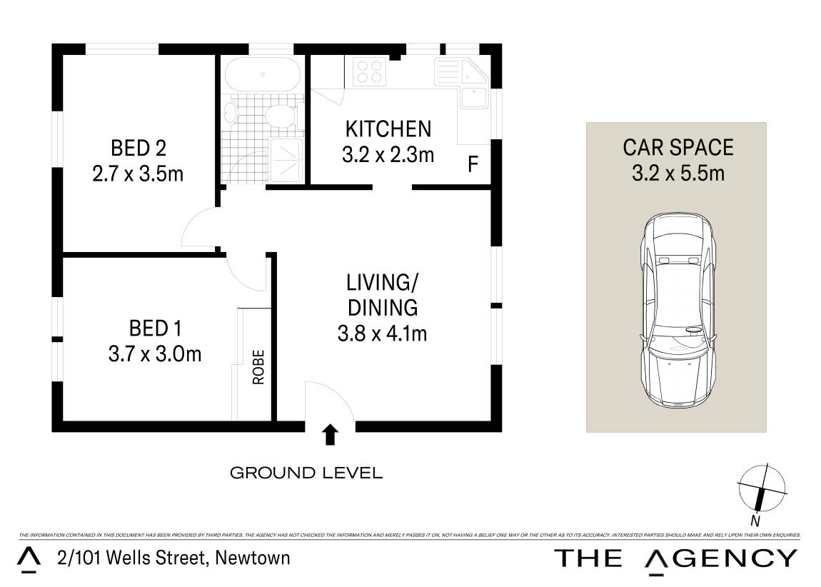 Floorplan of Homely apartment listing, 2/101-103 Wells Street, Newtown NSW 2042