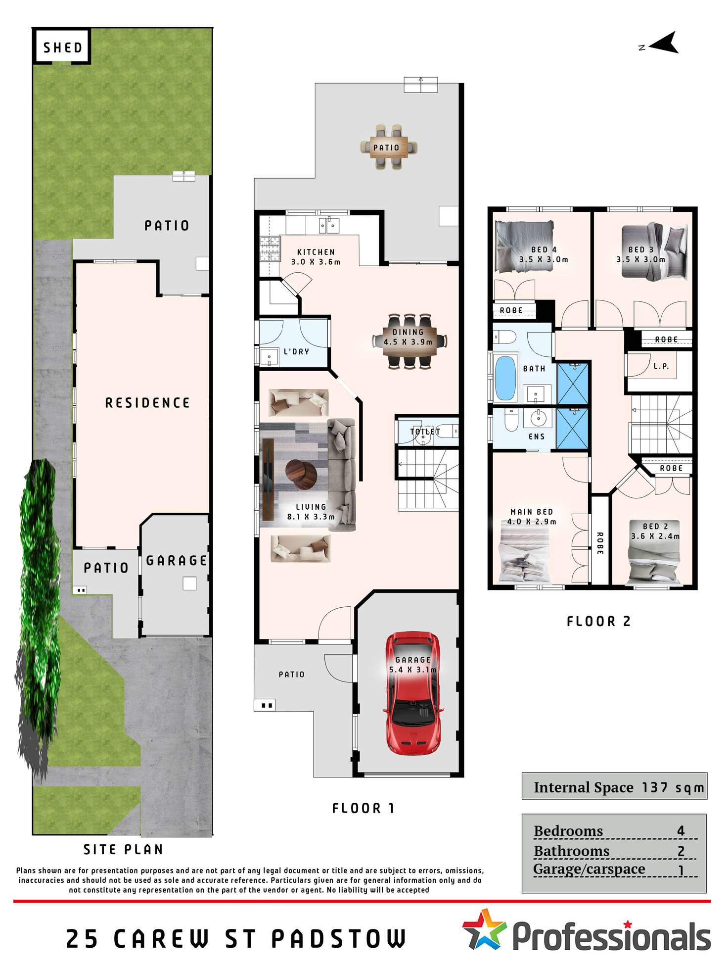 Floorplan of Homely semiDetached listing, 25 Carew Street, Padstow NSW 2211