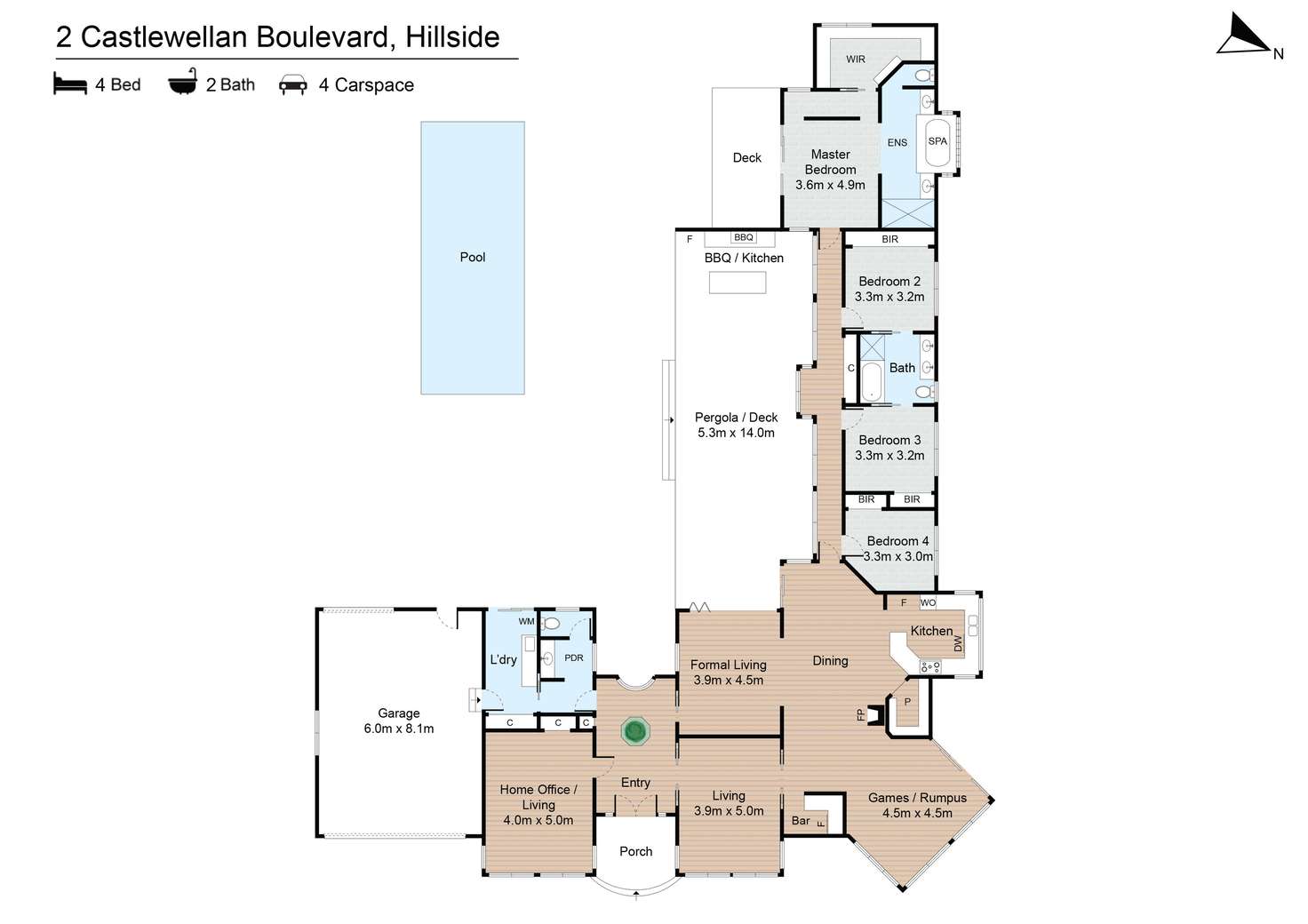 Floorplan of Homely house listing, 2 Castlewellan Boulevard, Hillside VIC 3037
