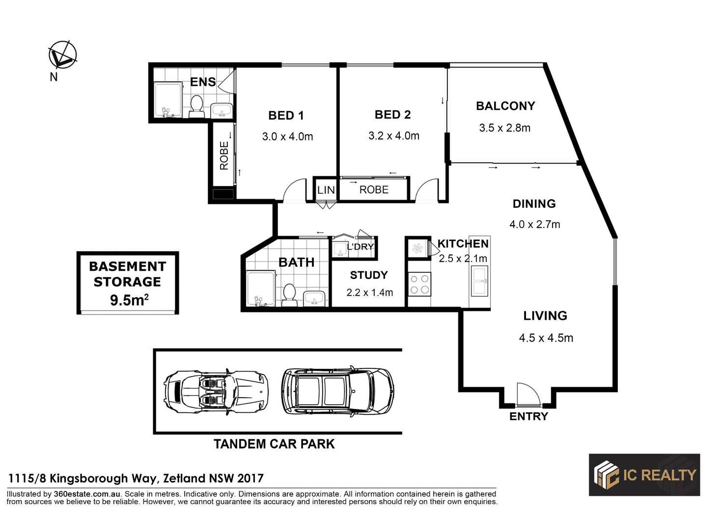 Floorplan of Homely apartment listing, 1115/6-8 Kingsborough Way, Zetland NSW 2017
