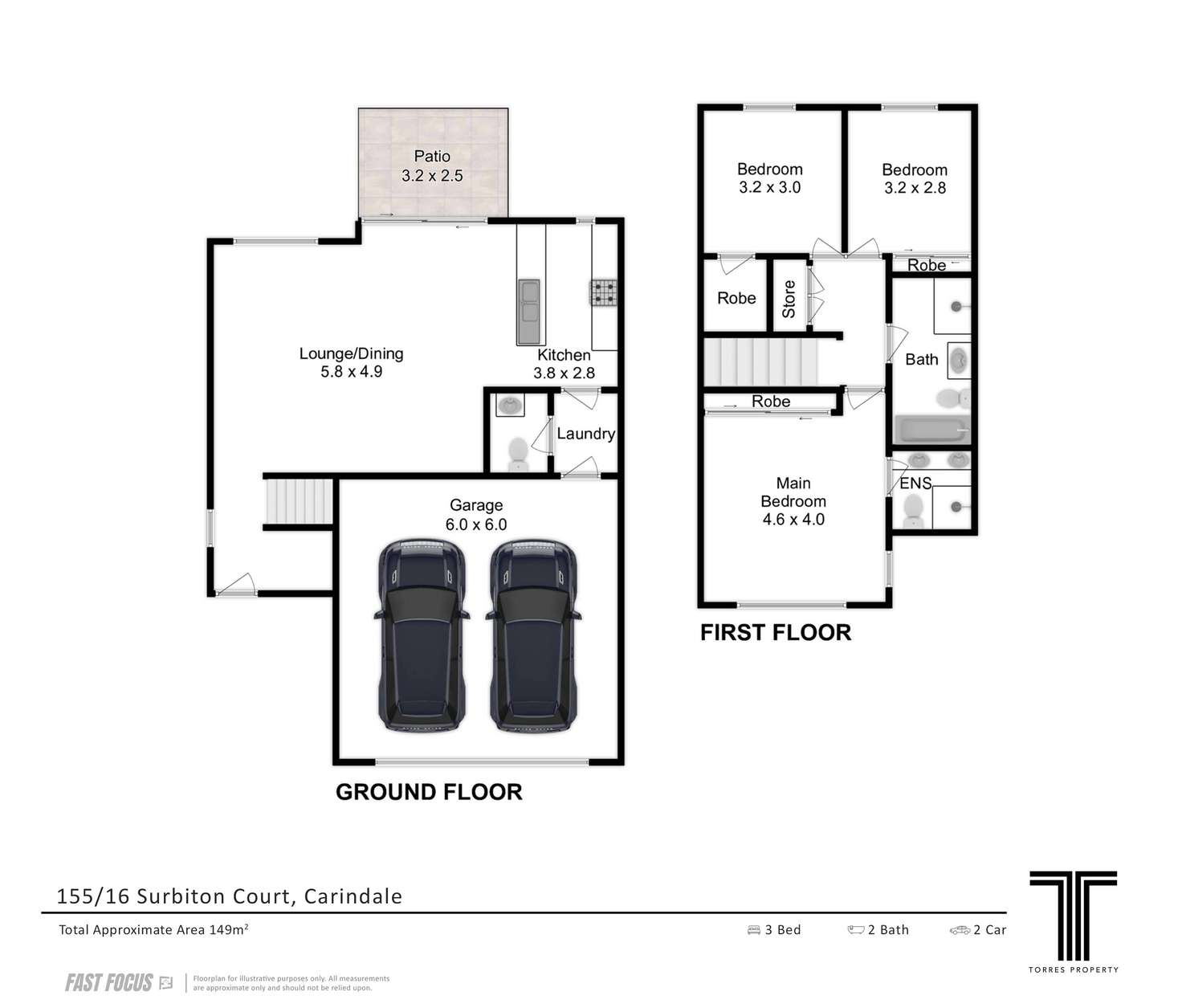 Floorplan of Homely townhouse listing, 155/16 Surbiton Court, Carindale QLD 4152