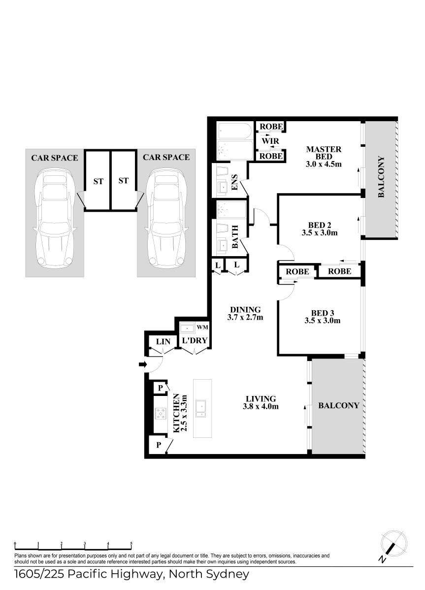 Floorplan of Homely apartment listing, 1605/225 Pacific Highway, North Sydney NSW 2060