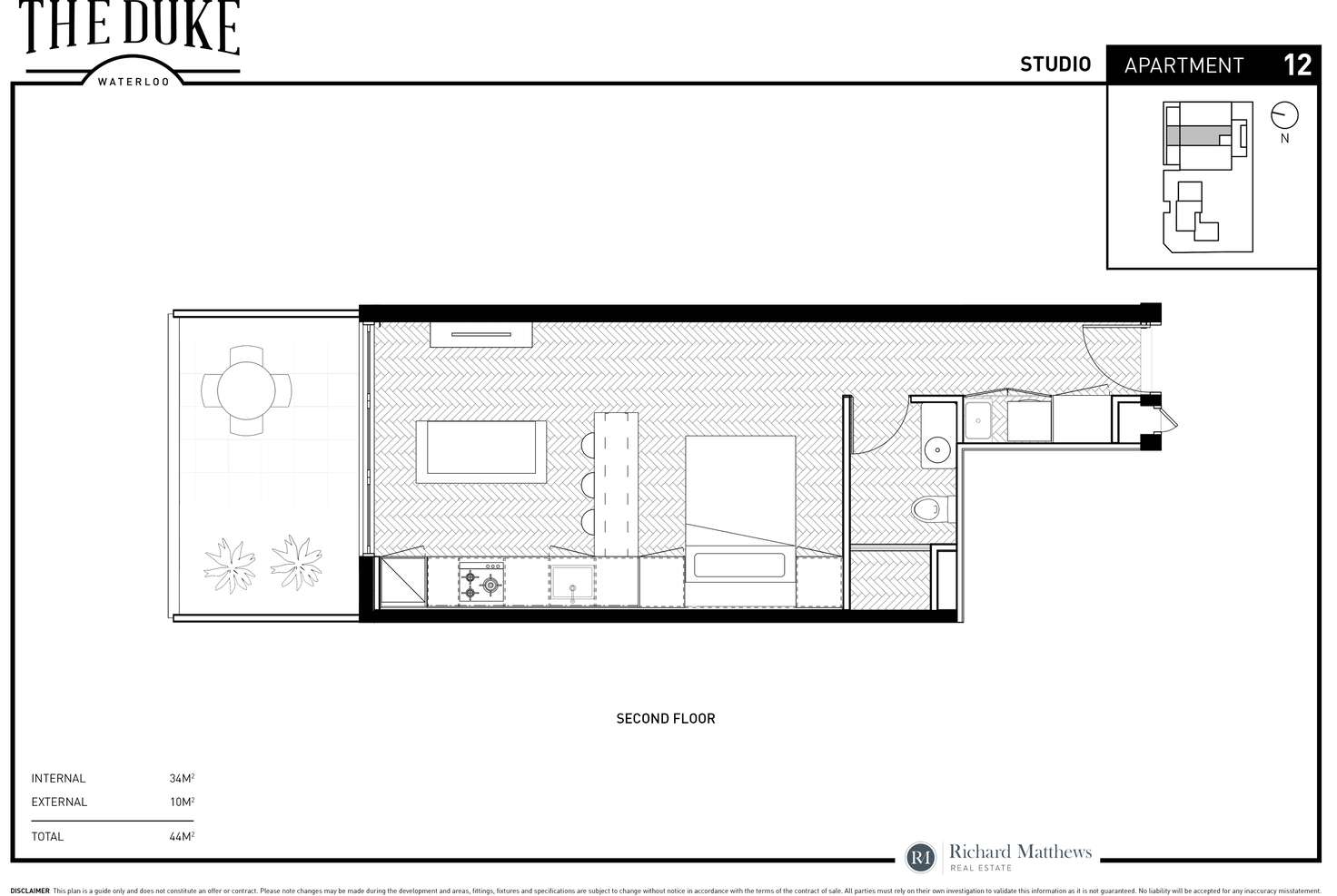 Floorplan of Homely studio listing, 12/291 George Street, Waterloo NSW 2017