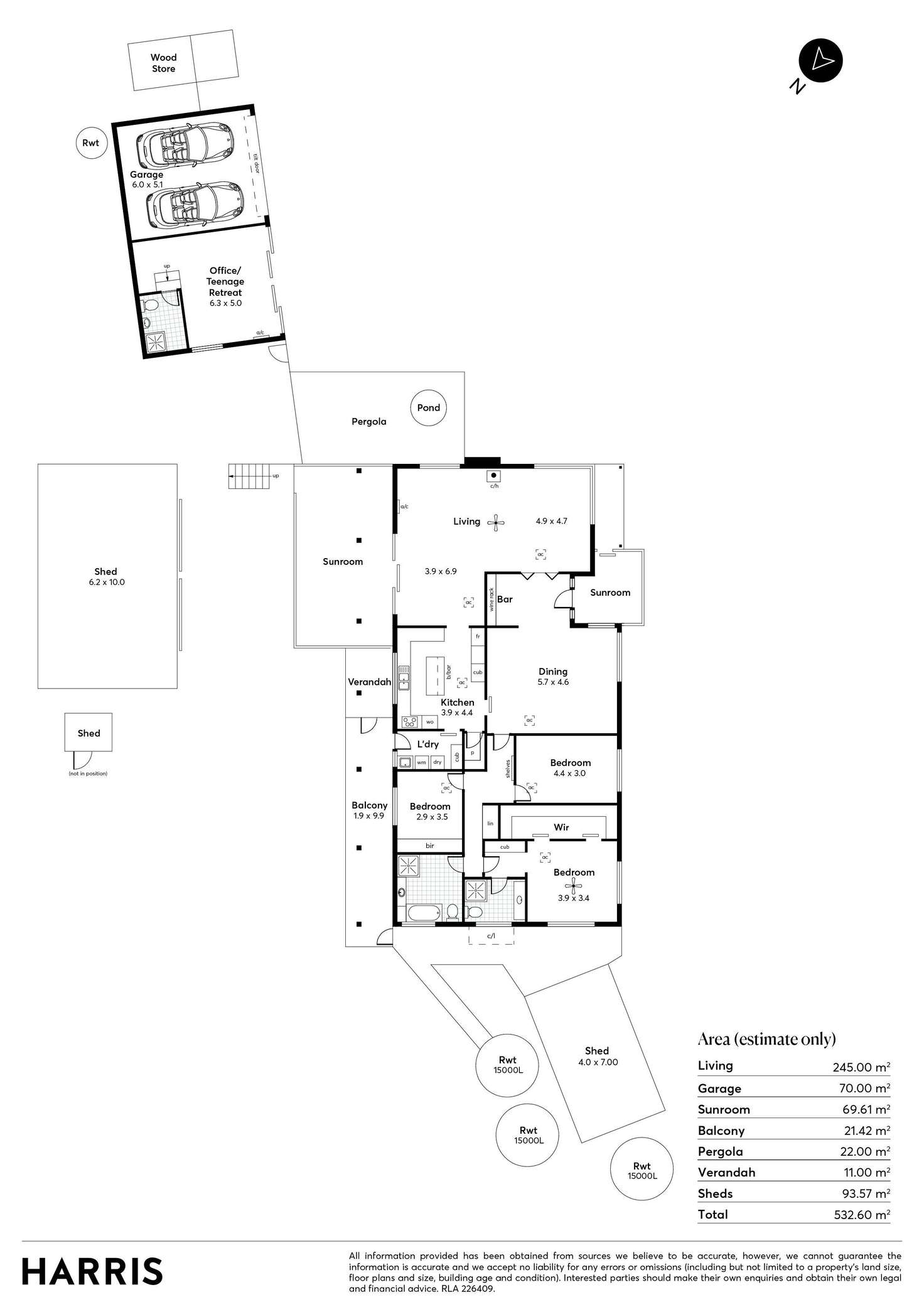 Floorplan of Homely acreageSemiRural listing, 189 Grants Gully Road, Clarendon SA 5157