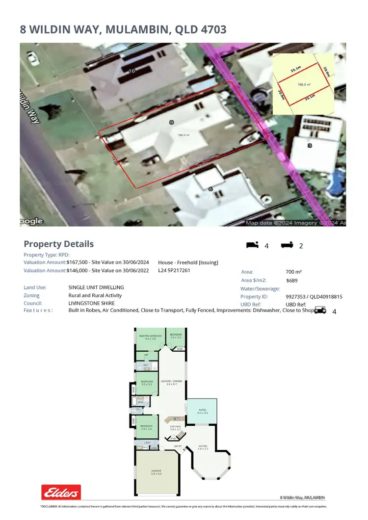 Floorplan of Homely house listing, 8 Wildin Way, Mulambin QLD 4703