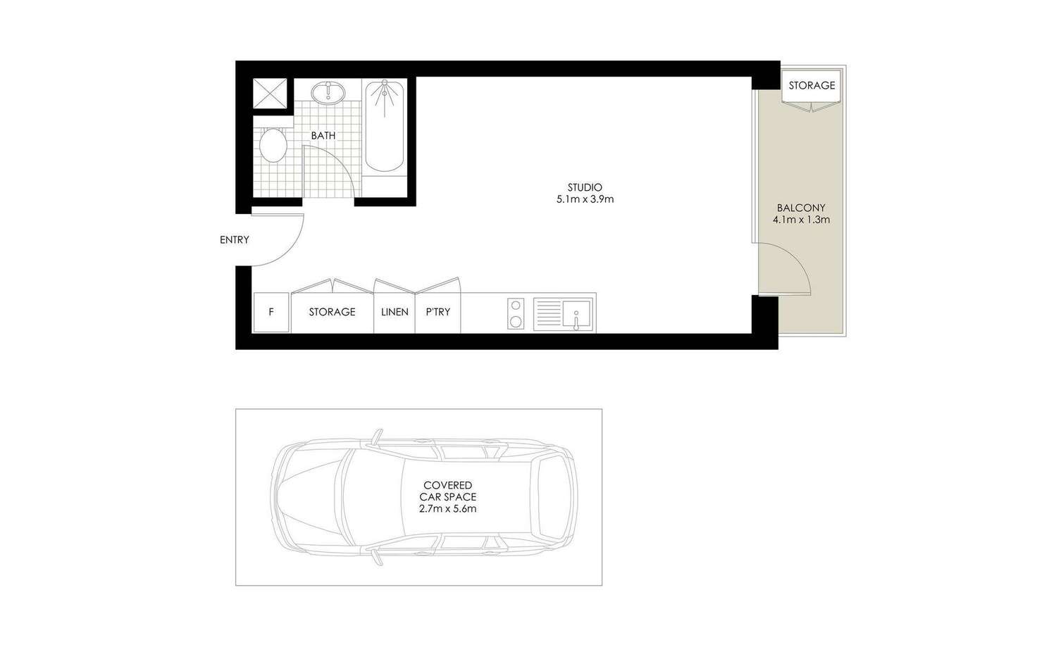Floorplan of Homely studio listing, 62/450 Pacific Highway, Lane Cove North NSW 2066