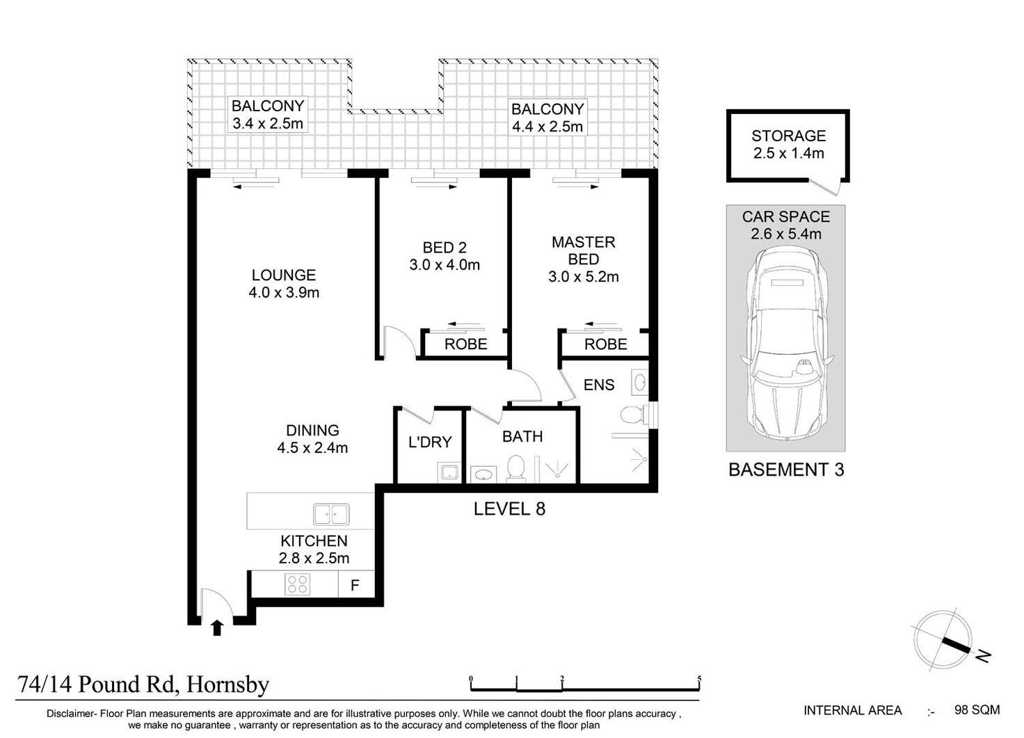 Floorplan of Homely unit listing, 74/14 Pound Road, Hornsby NSW 2077