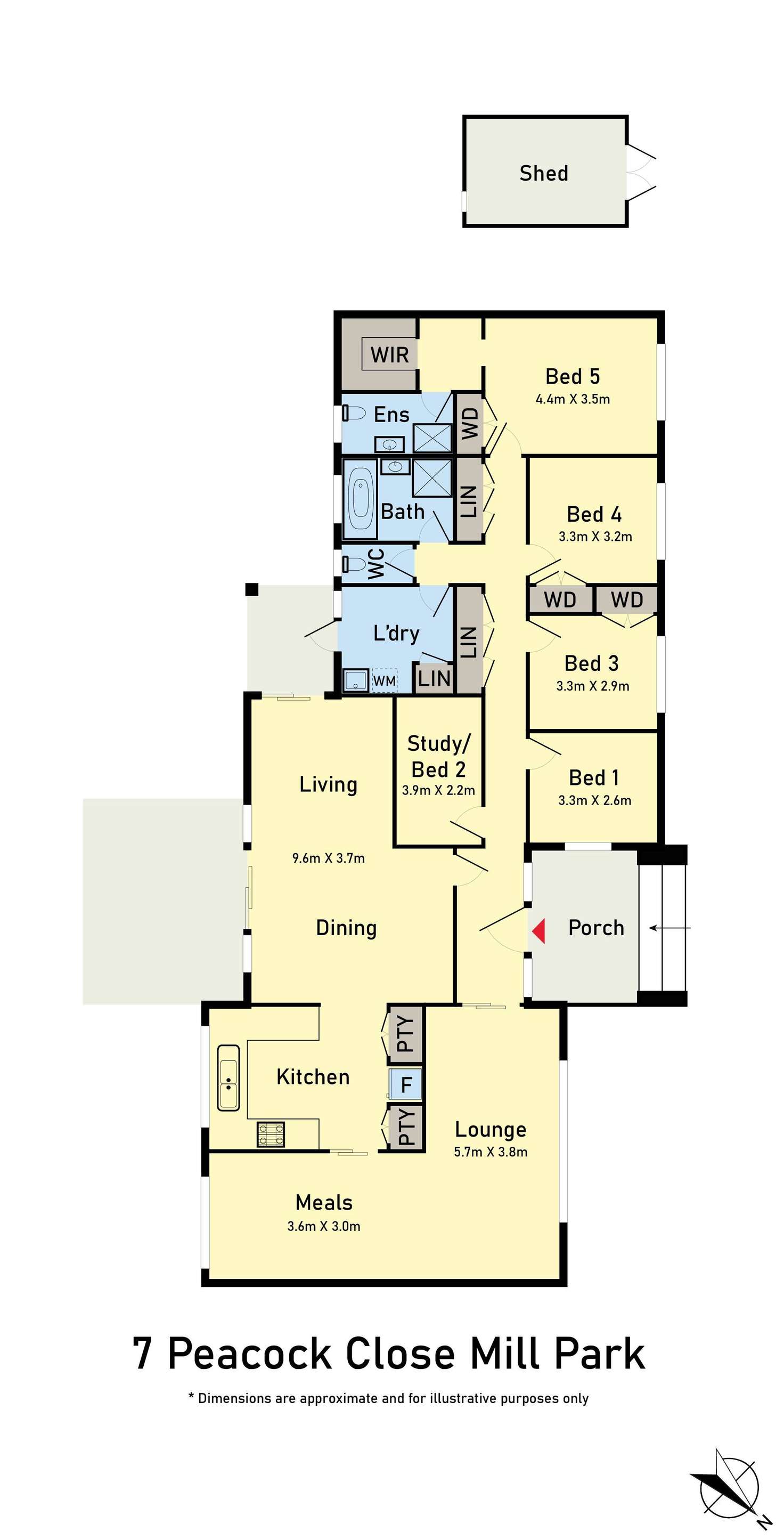 Floorplan of Homely house listing, 7 Peacock Close, Mill Park VIC 3082