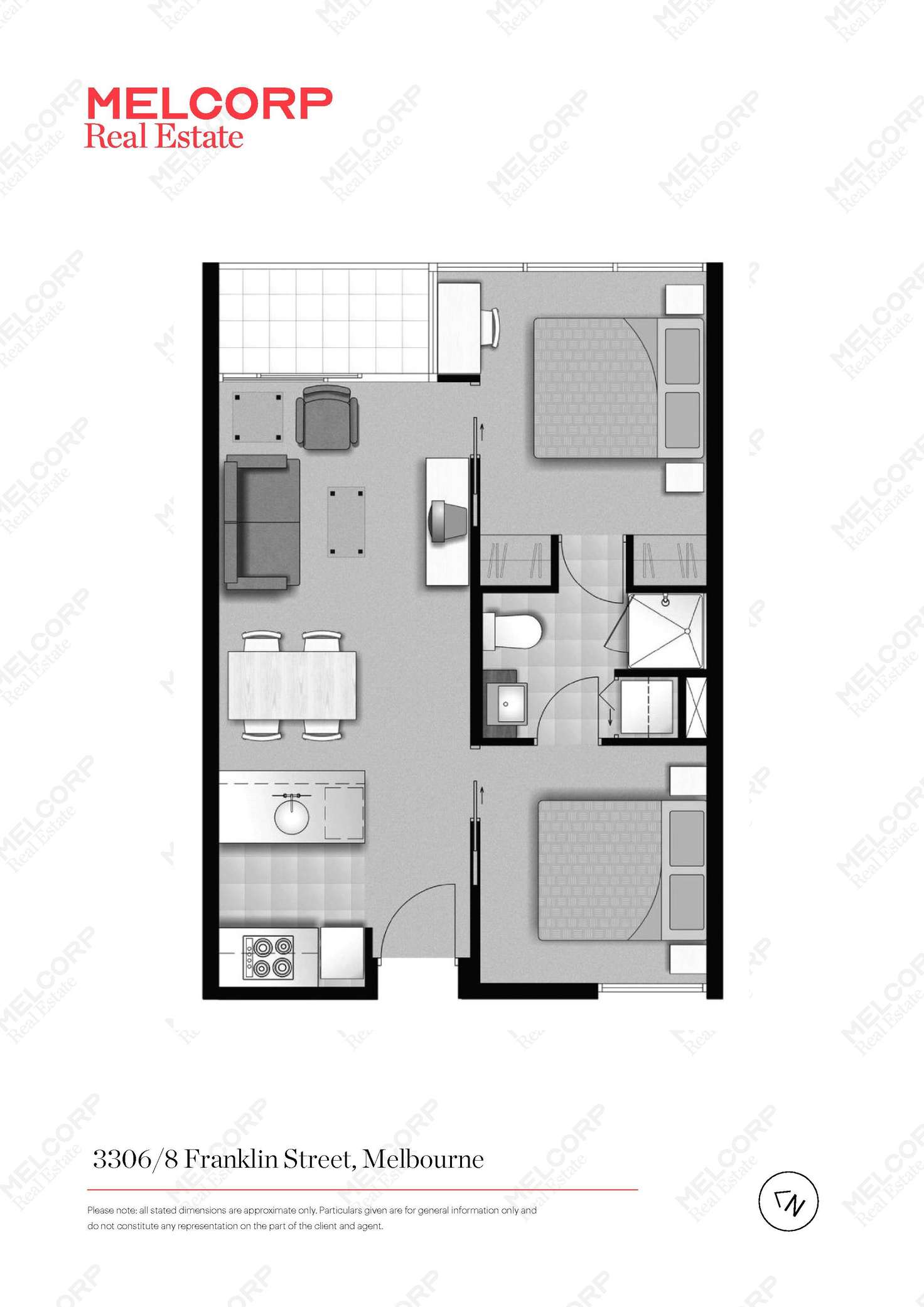Floorplan of Homely apartment listing, 3306/8 Franklin Street, Melbourne VIC 3000