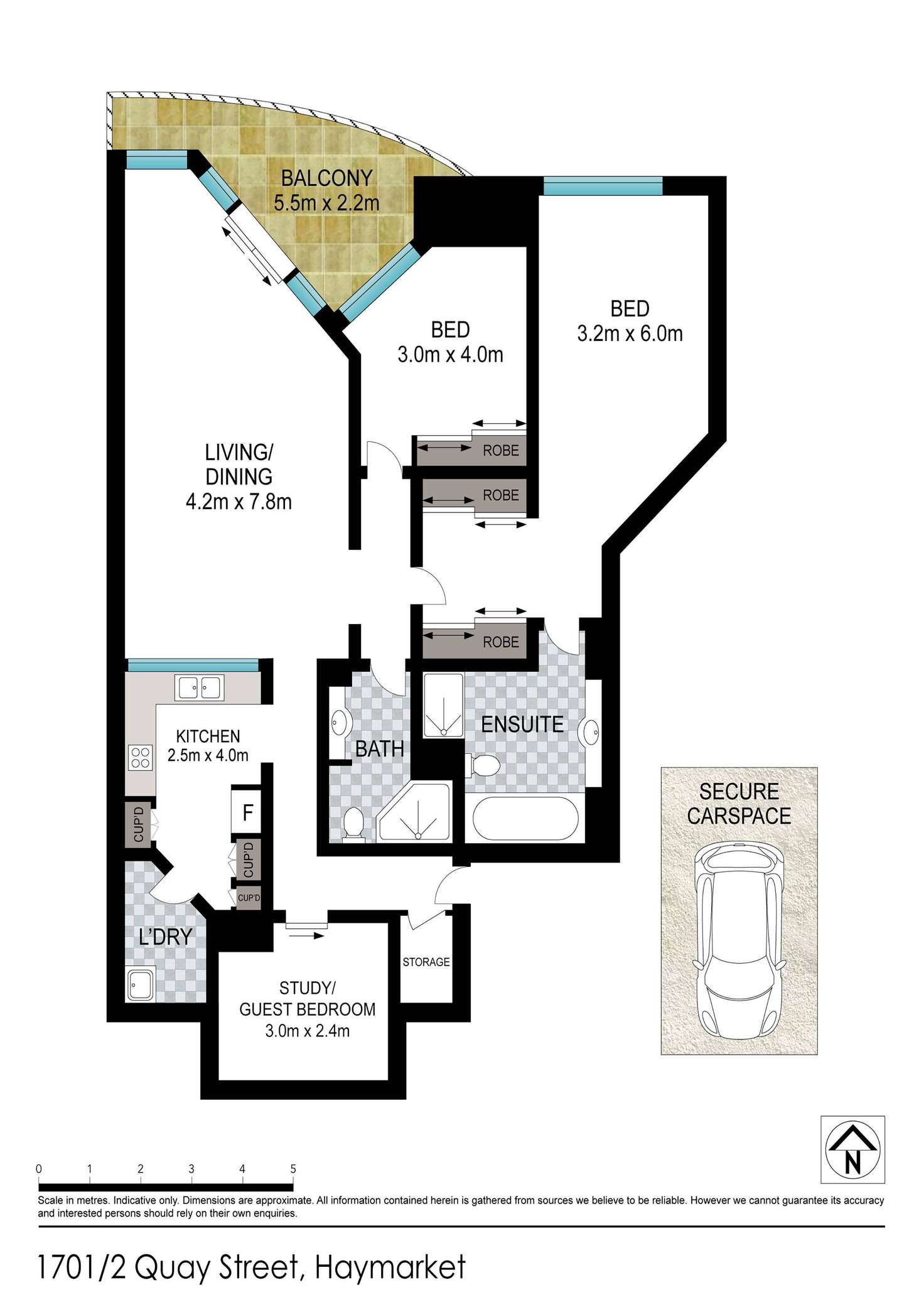 Floorplan of Homely apartment listing, 1701/2 Quay Street, Haymarket NSW 2000
