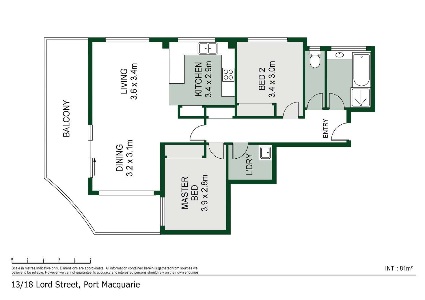 Floorplan of Homely apartment listing, 13/18 Lord Street, Port Macquarie NSW 2444