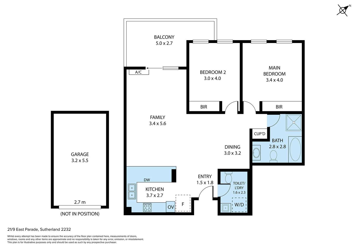 Floorplan of Homely unit listing, 21/9-15 East Parade, Sutherland NSW 2232