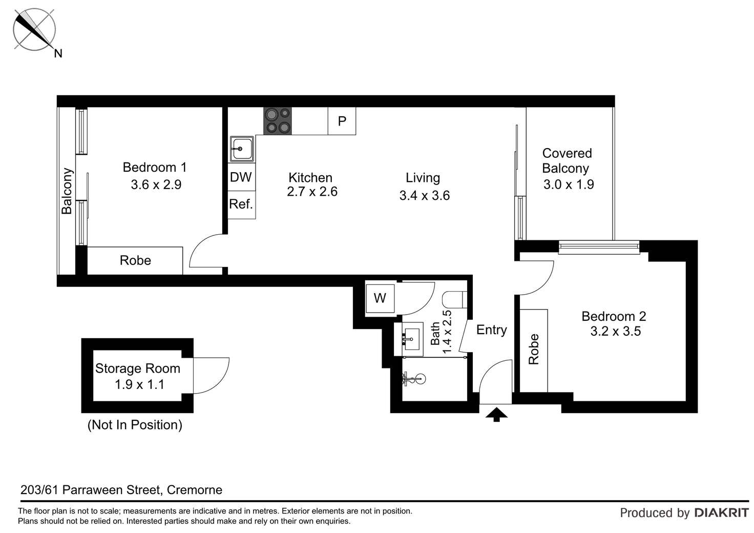 Floorplan of Homely apartment listing, 203/61 Parraween Street, Cremorne NSW 2090