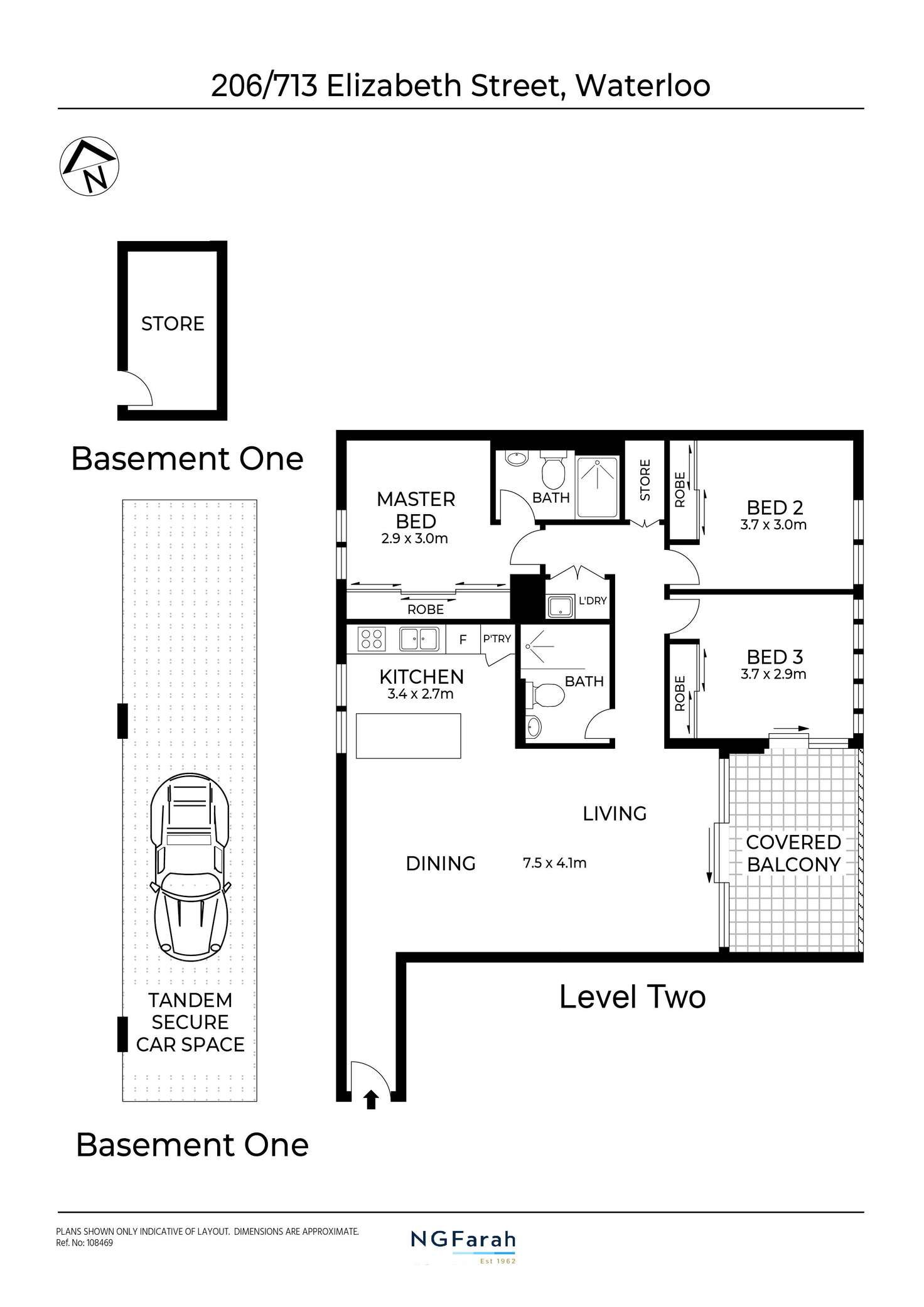 Floorplan of Homely apartment listing, 206/713-715 Elizabeth Street, Waterloo NSW 2017