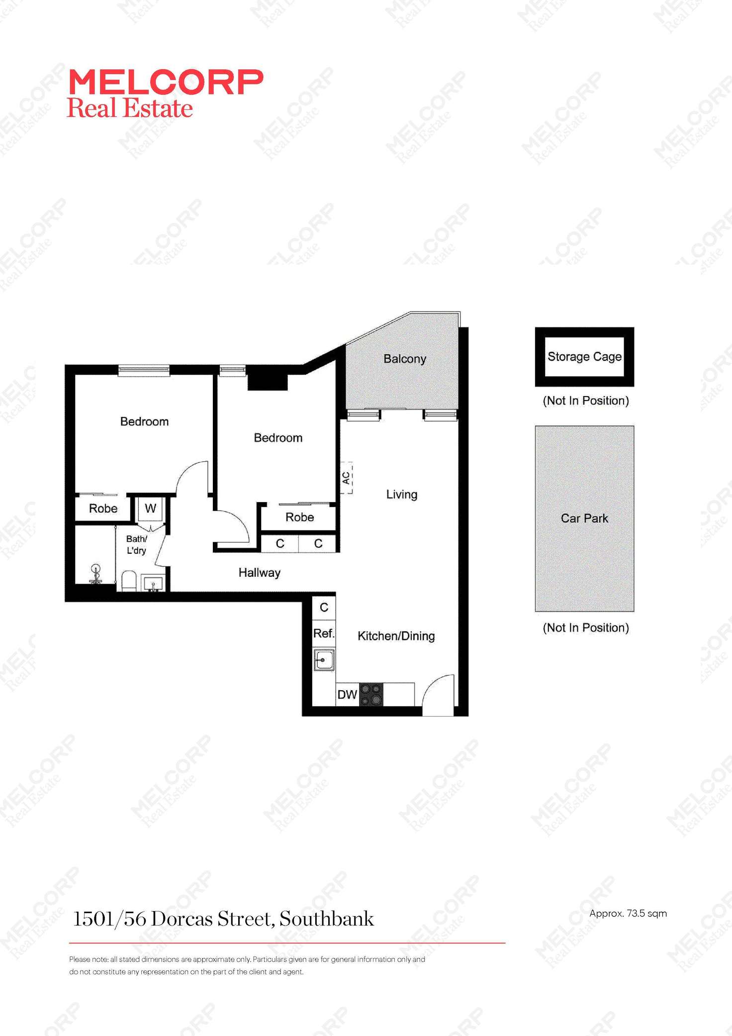 Floorplan of Homely apartment listing, 1501/56 Dorcas Street, Southbank VIC 3006
