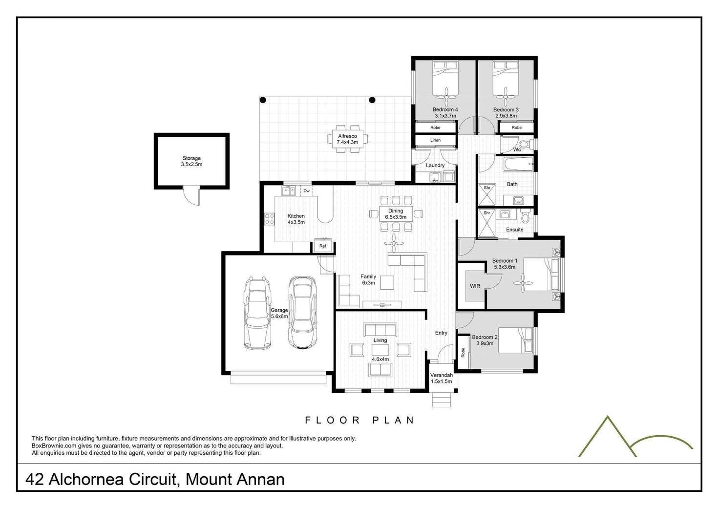 Floorplan of Homely house listing, 42 Alchornea Circuit, Mount Annan NSW 2567