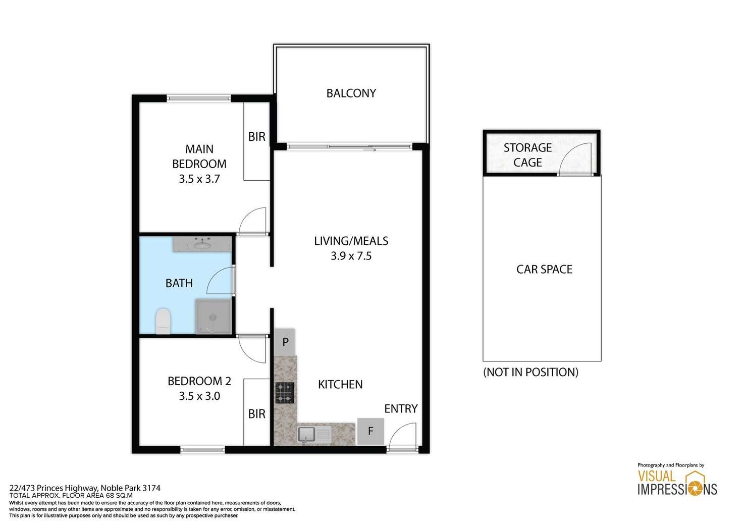 Floorplan of Homely unit listing, 22/473 Princes Highway, Noble Park VIC 3174