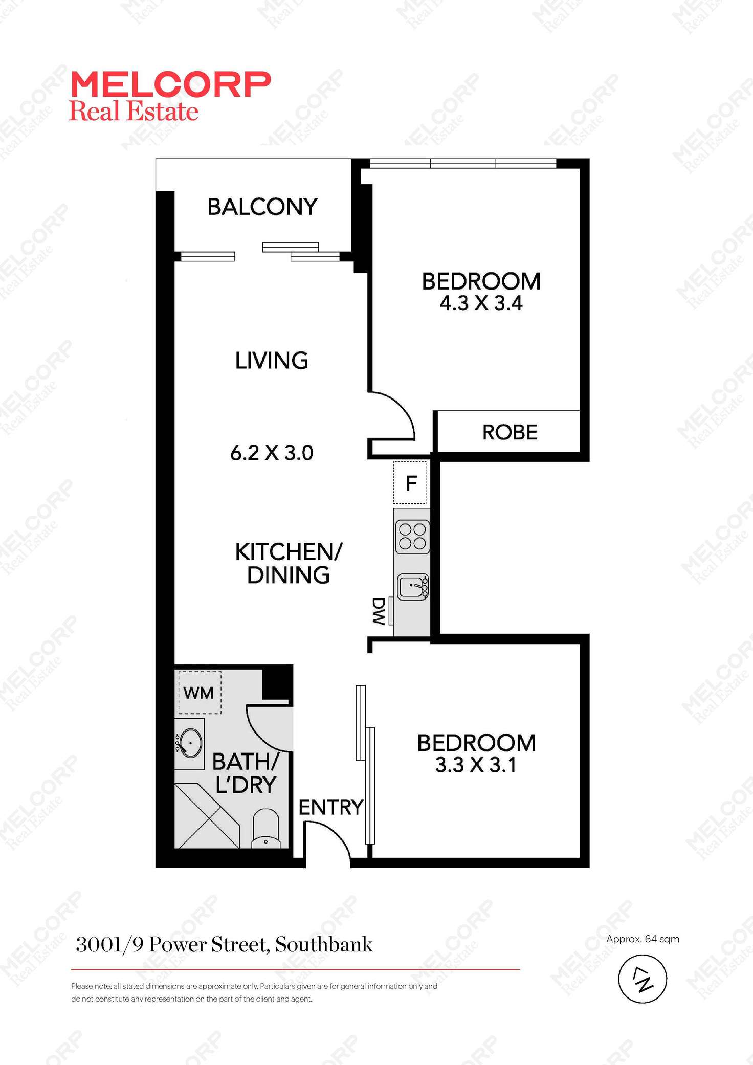 Floorplan of Homely apartment listing, 3001/9 Power Street, Southbank VIC 3006
