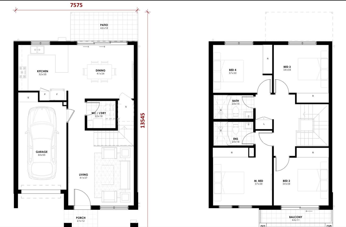 Floorplan of Homely townhouse listing, U9/27 Boundary Road, Tallawong NSW 2762