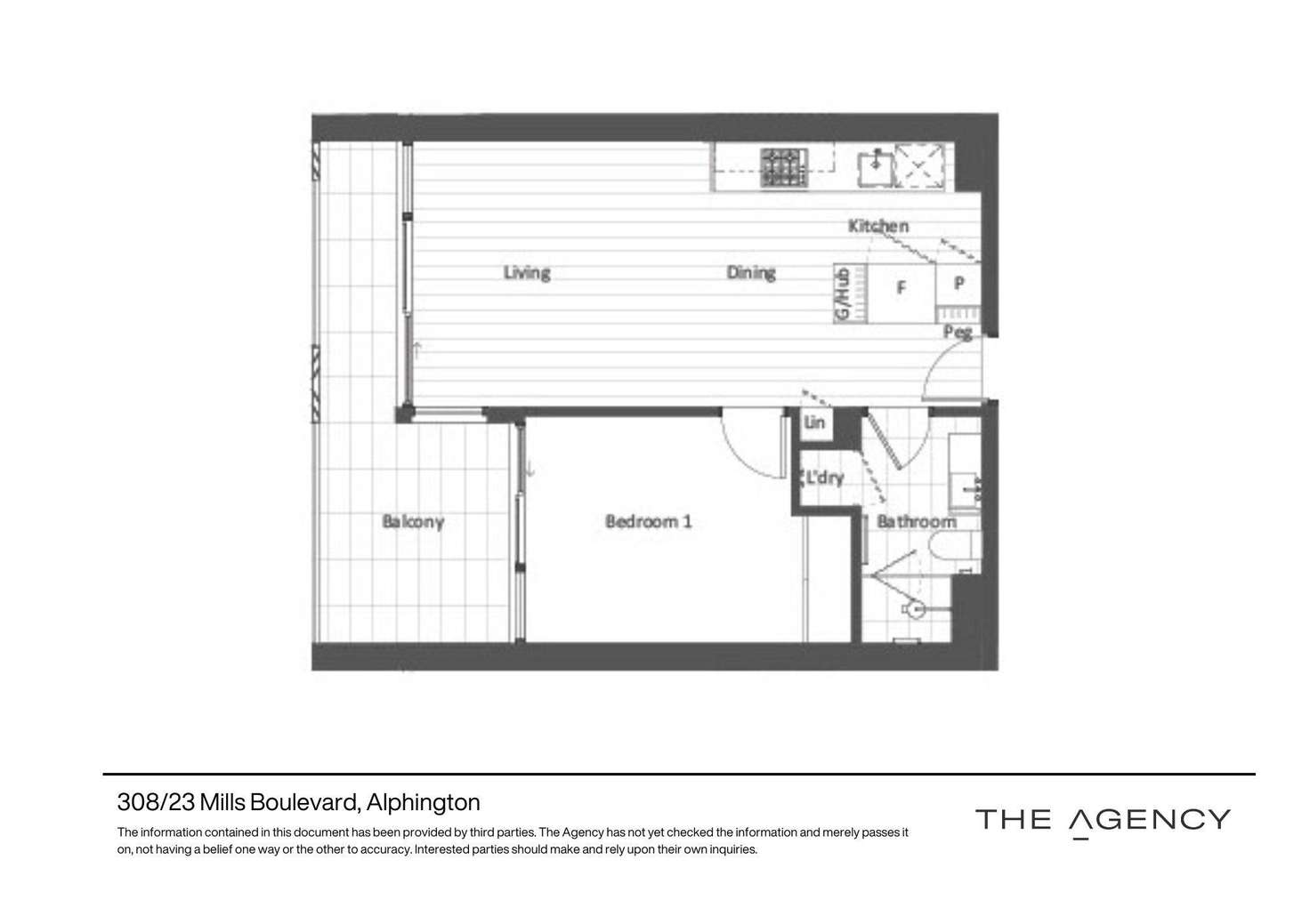 Floorplan of Homely apartment listing, 308/23 Mills Boulevard, Alphington VIC 3078