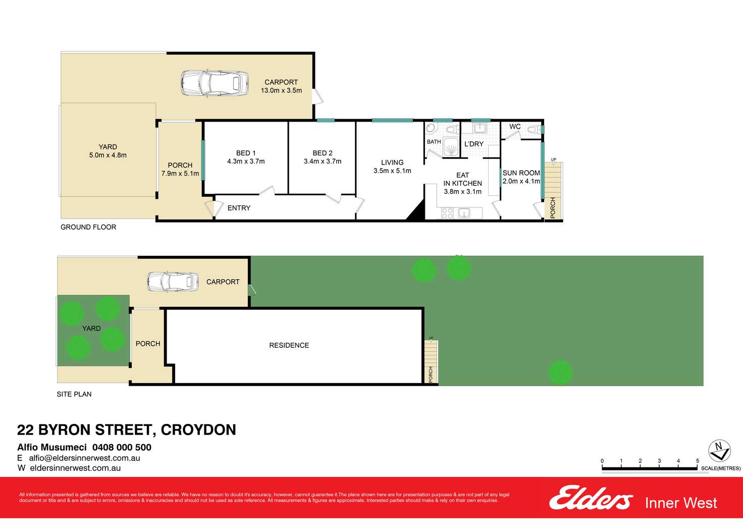 Floorplan of Homely semiDetached listing, 22 Byron Street, Croydon NSW 2132
