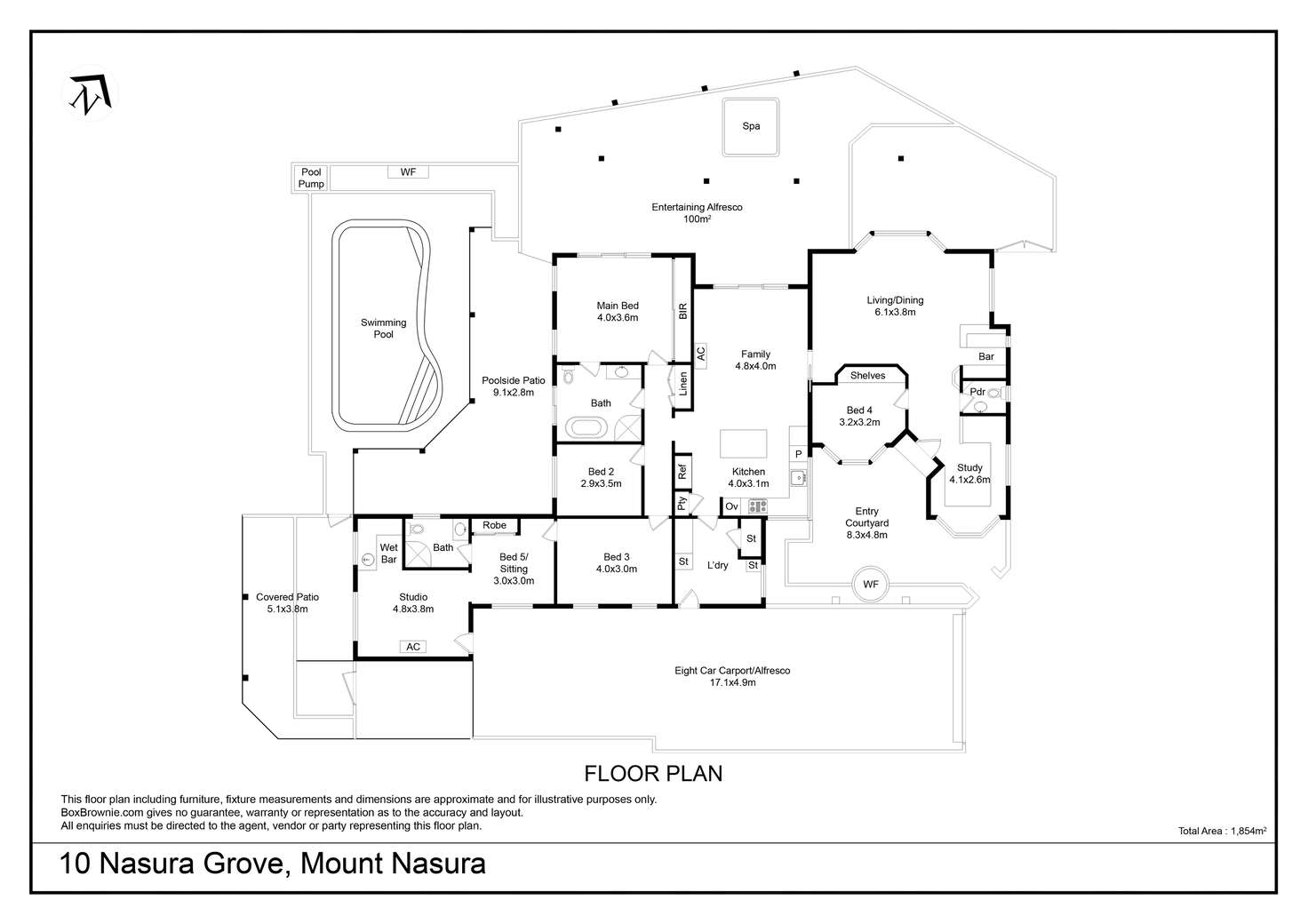 Floorplan of Homely house listing, 10 Nasura Grove, Mount Nasura WA 6112