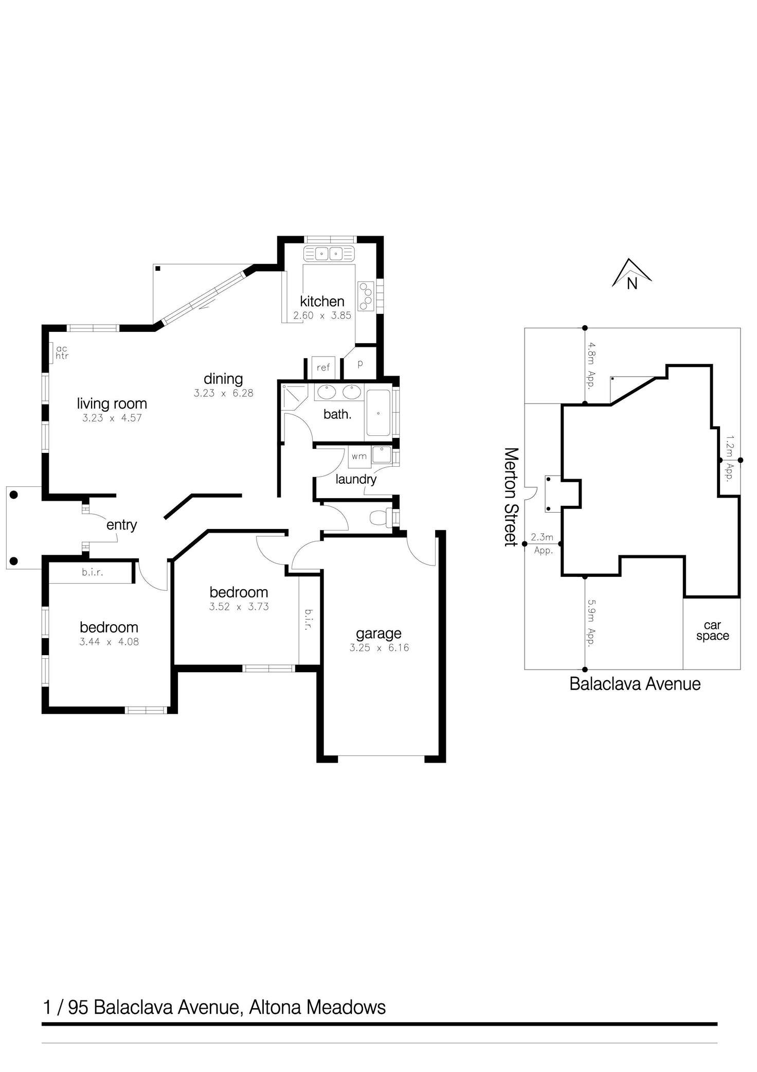 Floorplan of Homely unit listing, 95A Balaclava Avenue, Altona Meadows VIC 3028