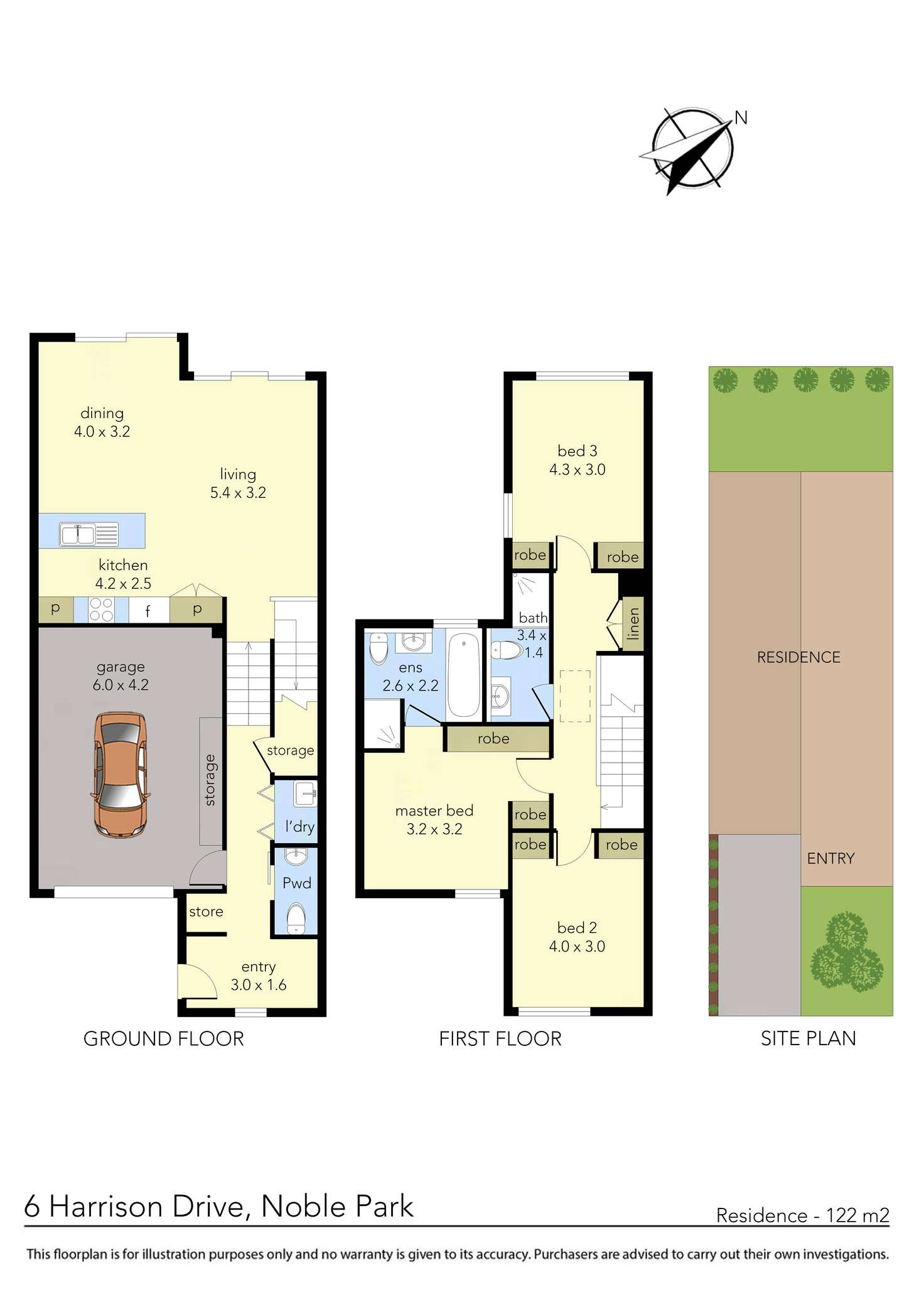 Floorplan of Homely townhouse listing, 6 Harrison Drive, Noble Park VIC 3174
