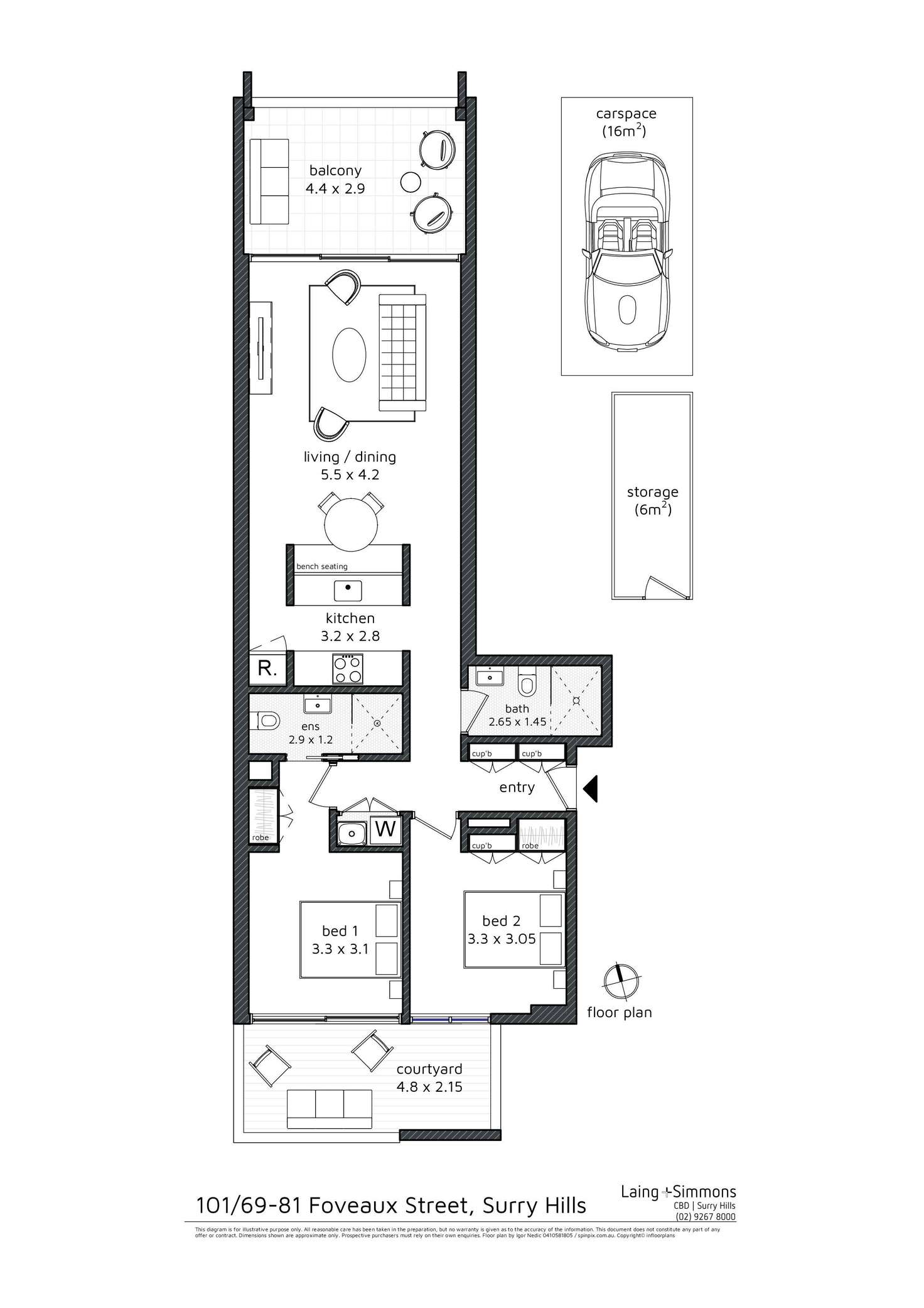 Floorplan of Homely apartment listing, 101/81 Foveaux Street, Surry Hills NSW 2010