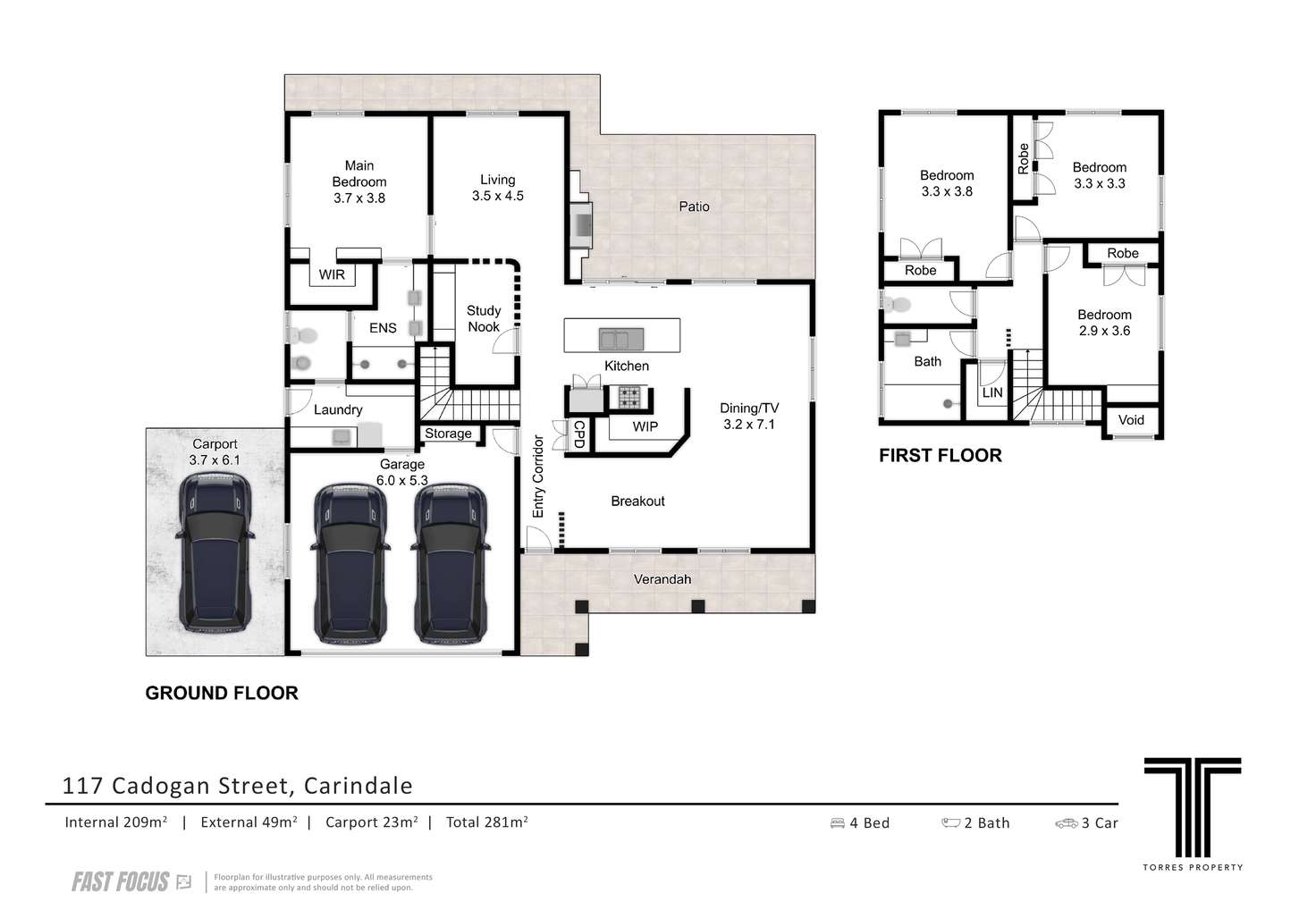 Floorplan of Homely house listing, 117 Cadogan Street, Carindale QLD 4152